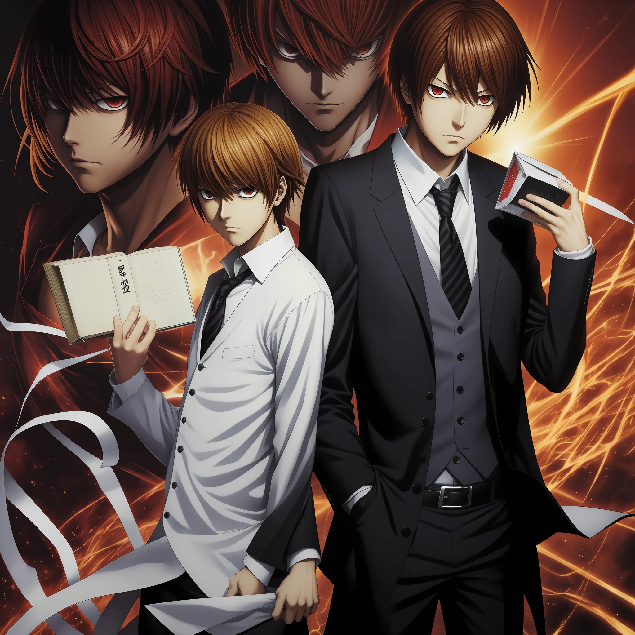 (Character: Light Yagami), protagonist, (Title:Death Note) manga series, created by Tsugumi Ohba and Takeshi Obata