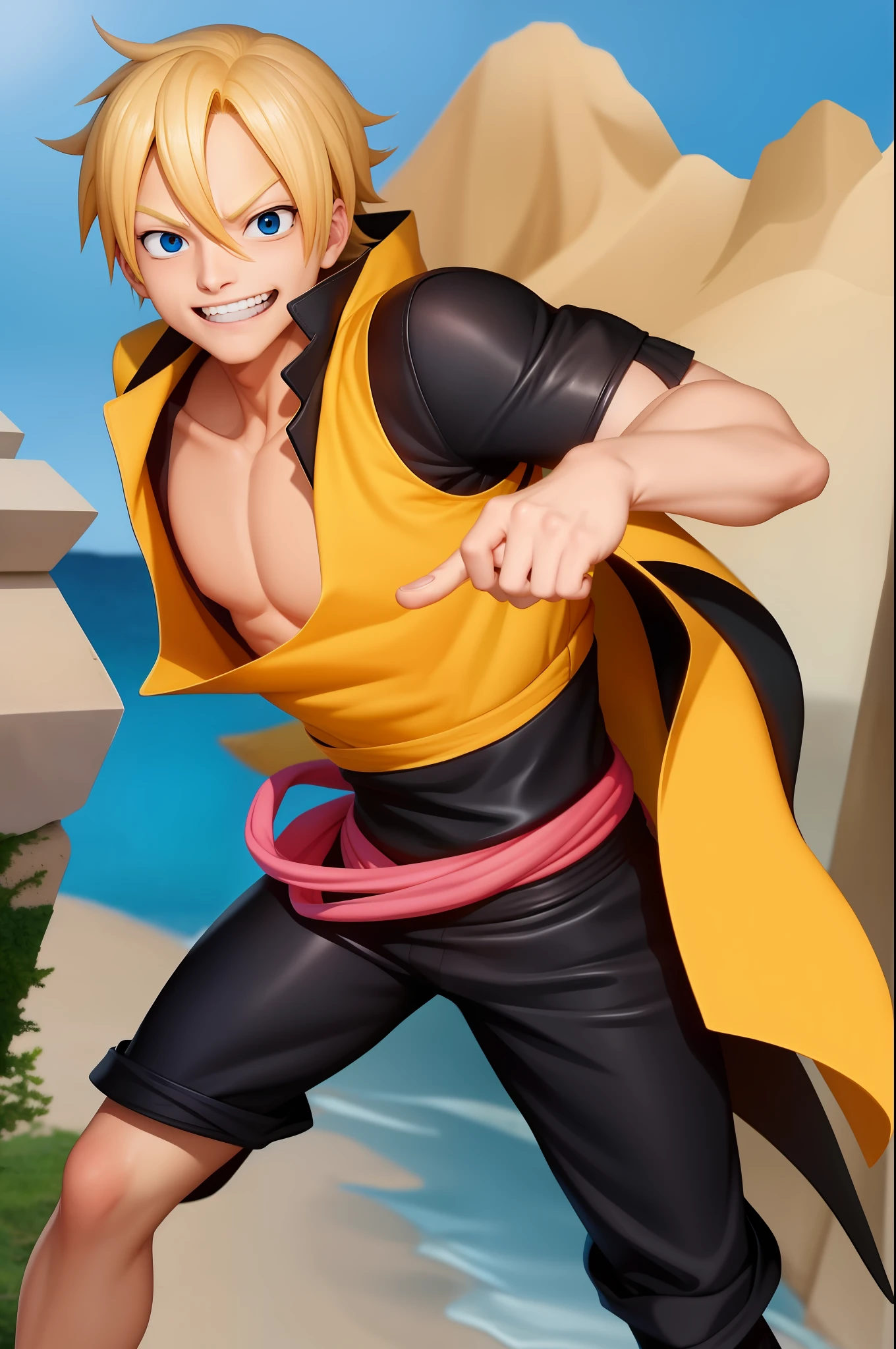 Make a picture of Sanji with naruto dash