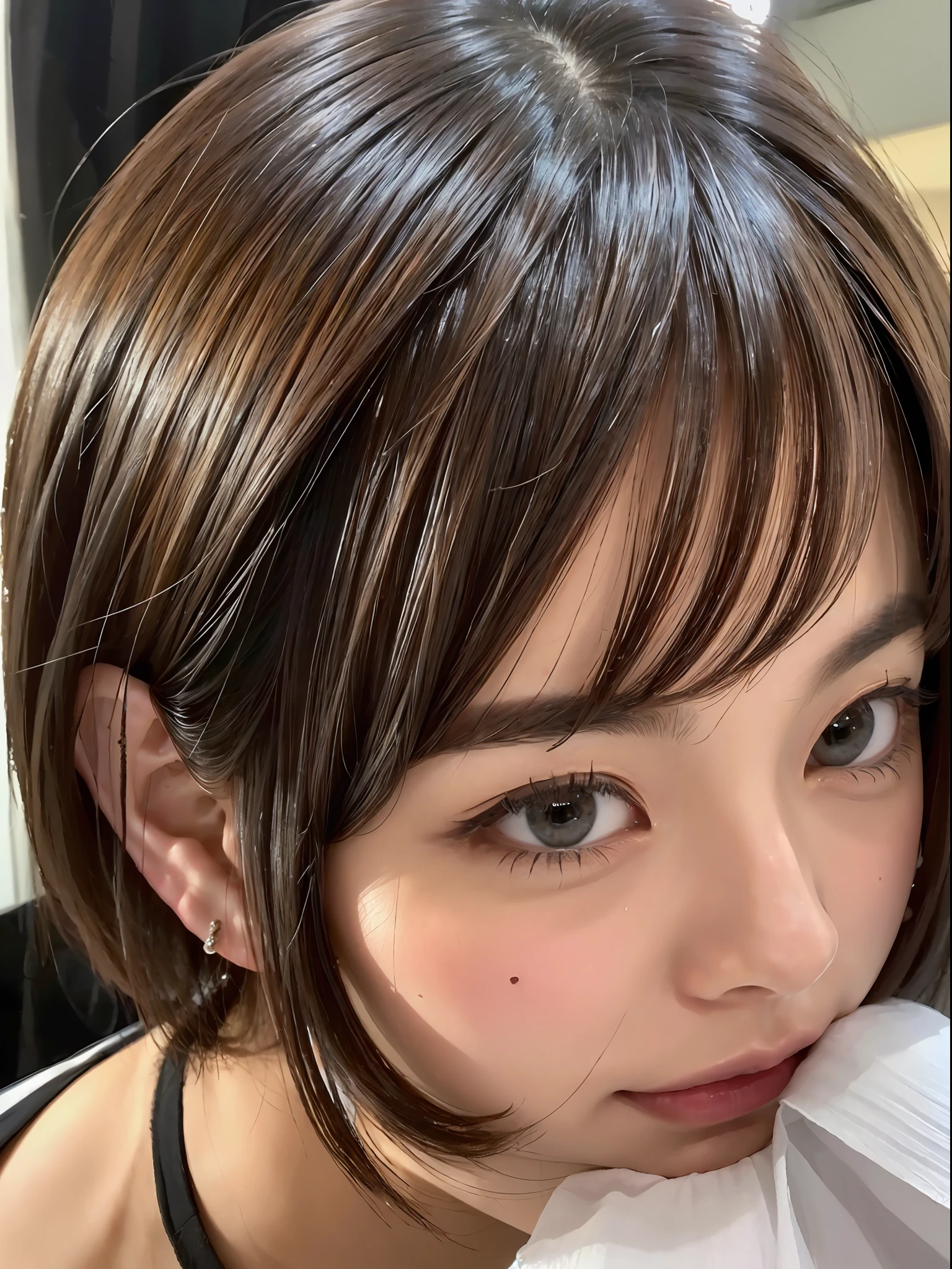 ((Top Quality, 8k, Masterpiece: 1.3)), Sharp Focus: 1.2, Close Up Face, ((Layered Haircut, Big: 2.0)),