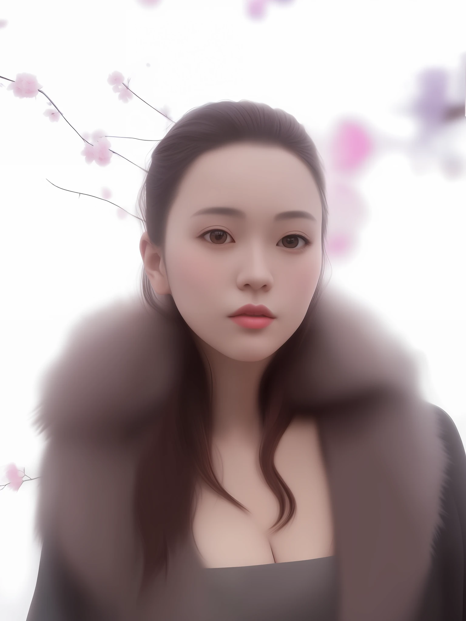 there is a woman that is wearing a fur coat and posing for a picture, beautiful south korean woman, gorgeous young korean woman, korean woman, 8k selfie photograph, beautiful young korean woman, inspired by Sim Sa-jeong, korean girl, a beautiful fox lady, digital art of an elegant, lovely woman, wenfei ye, gorgeous chinese model