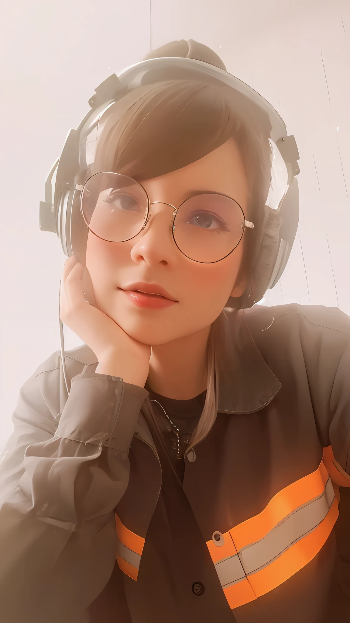 sophisticated mechanical parts,3 D toys bubble ,a white hairs girl in the center,chibi,kawaii,bauhaus,colorful,plastic,product design,glowing jelly,Global Illumination,awesome Lighting,3 D,digital art,close-up.3 d,super detailed,no boundary line,C4D,octane rendering,Blender,HD,full body,simple background