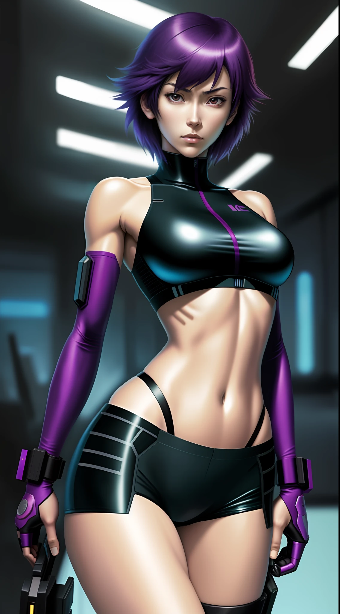 motoko_kusanagi, sac_2045, perfect body, abdomen, small breasts, anime, sexy