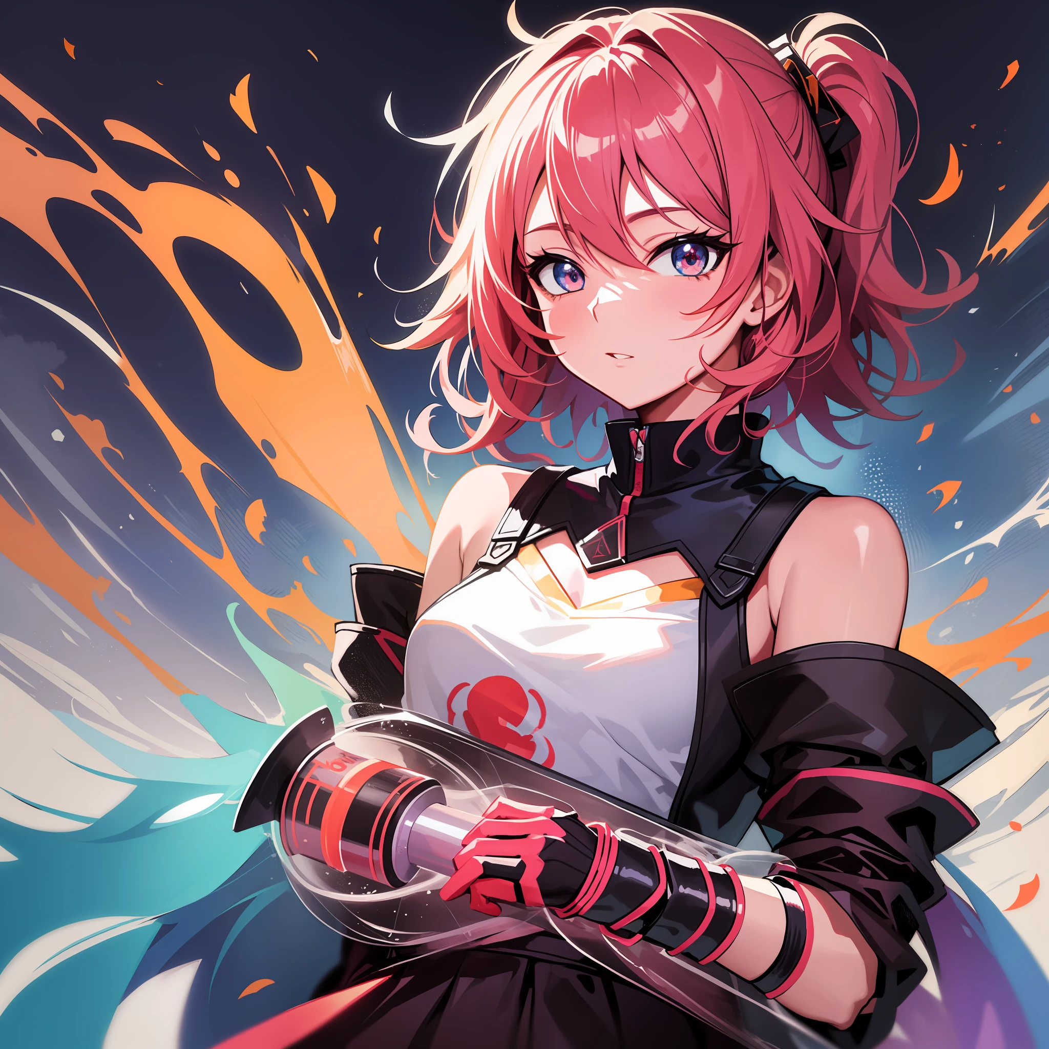Create a highly stylized anime illustration with modern, vibrant colors and palette knife techniques inspired by the latest trends at Fanbox Pixiv.