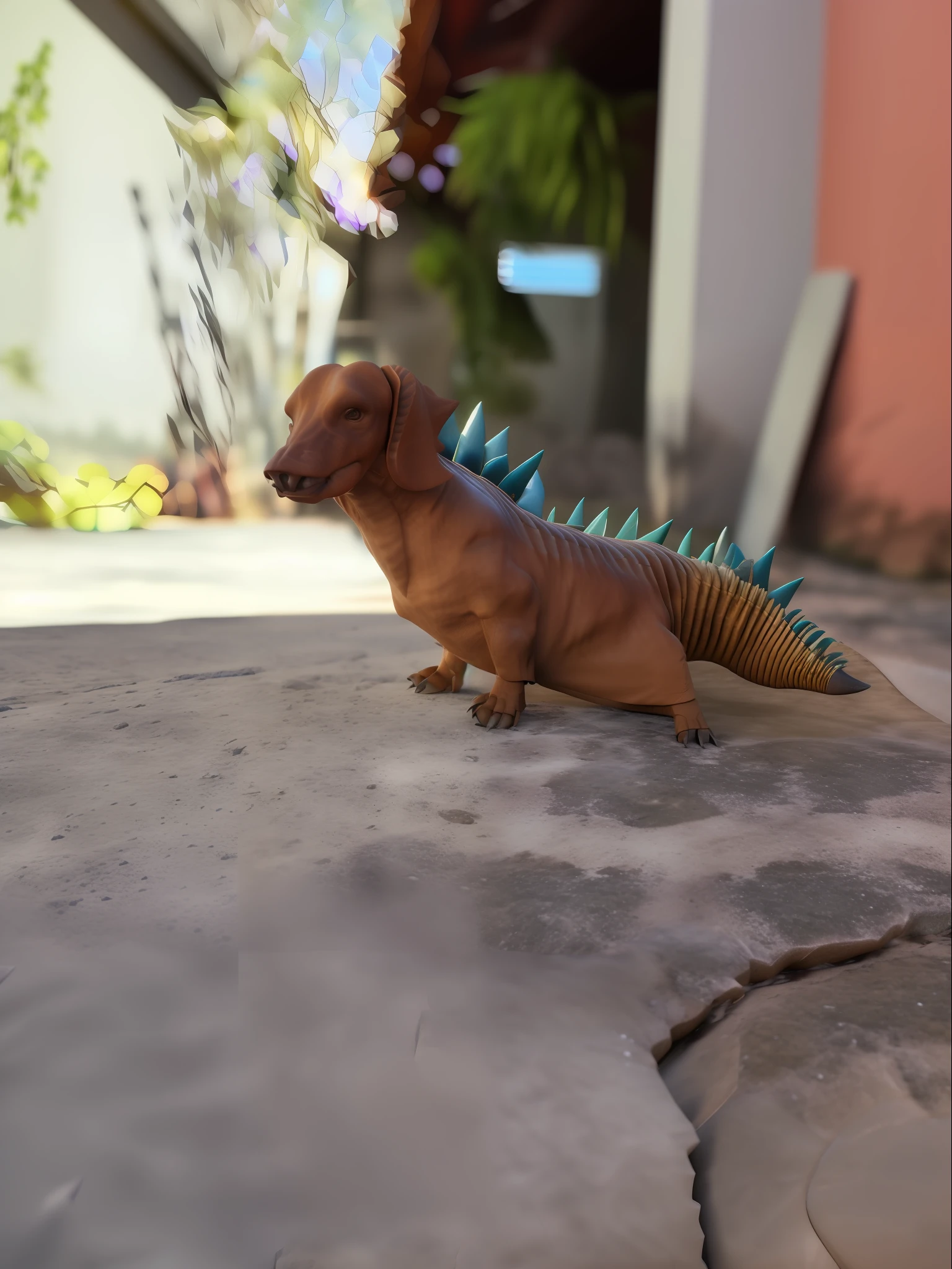 Stegosaurus body, hyper realistic, 8k.