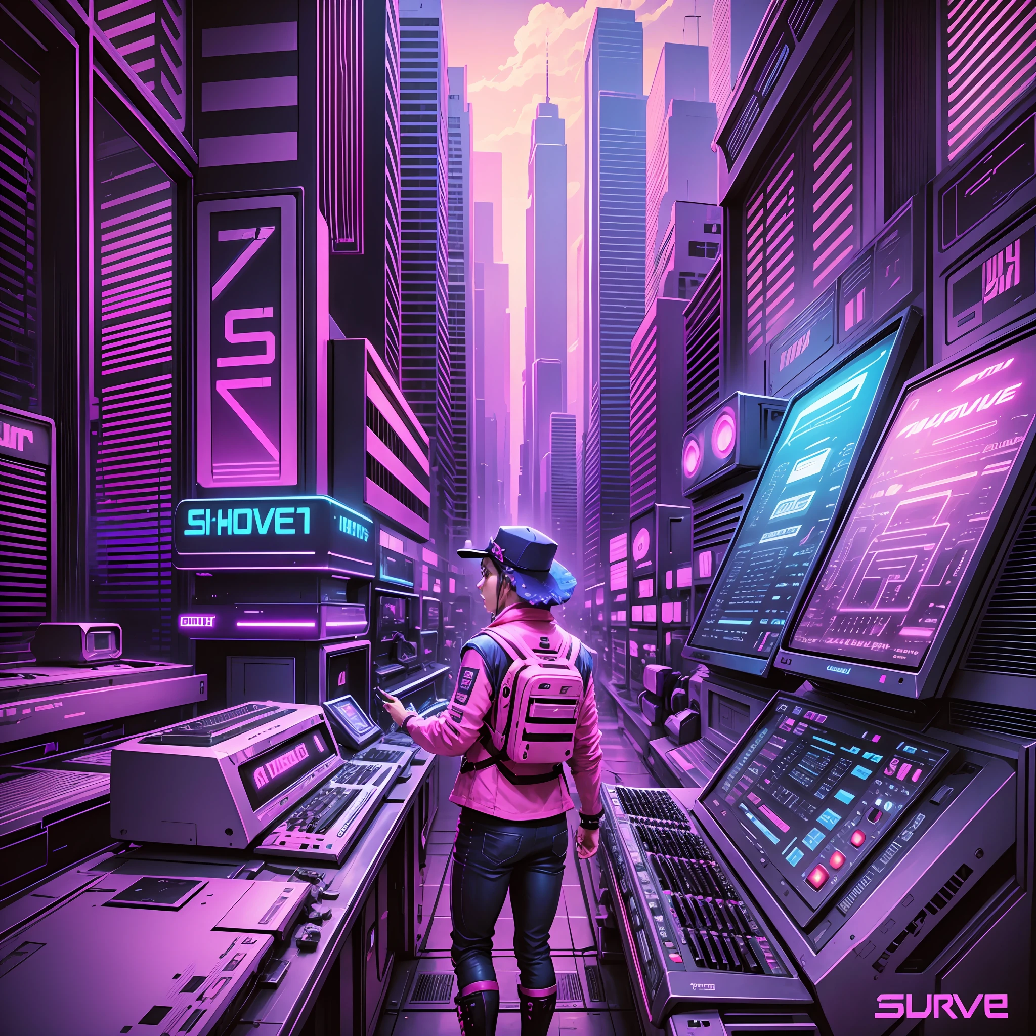 Capa of nostalgic synthwave CD --auto --s2