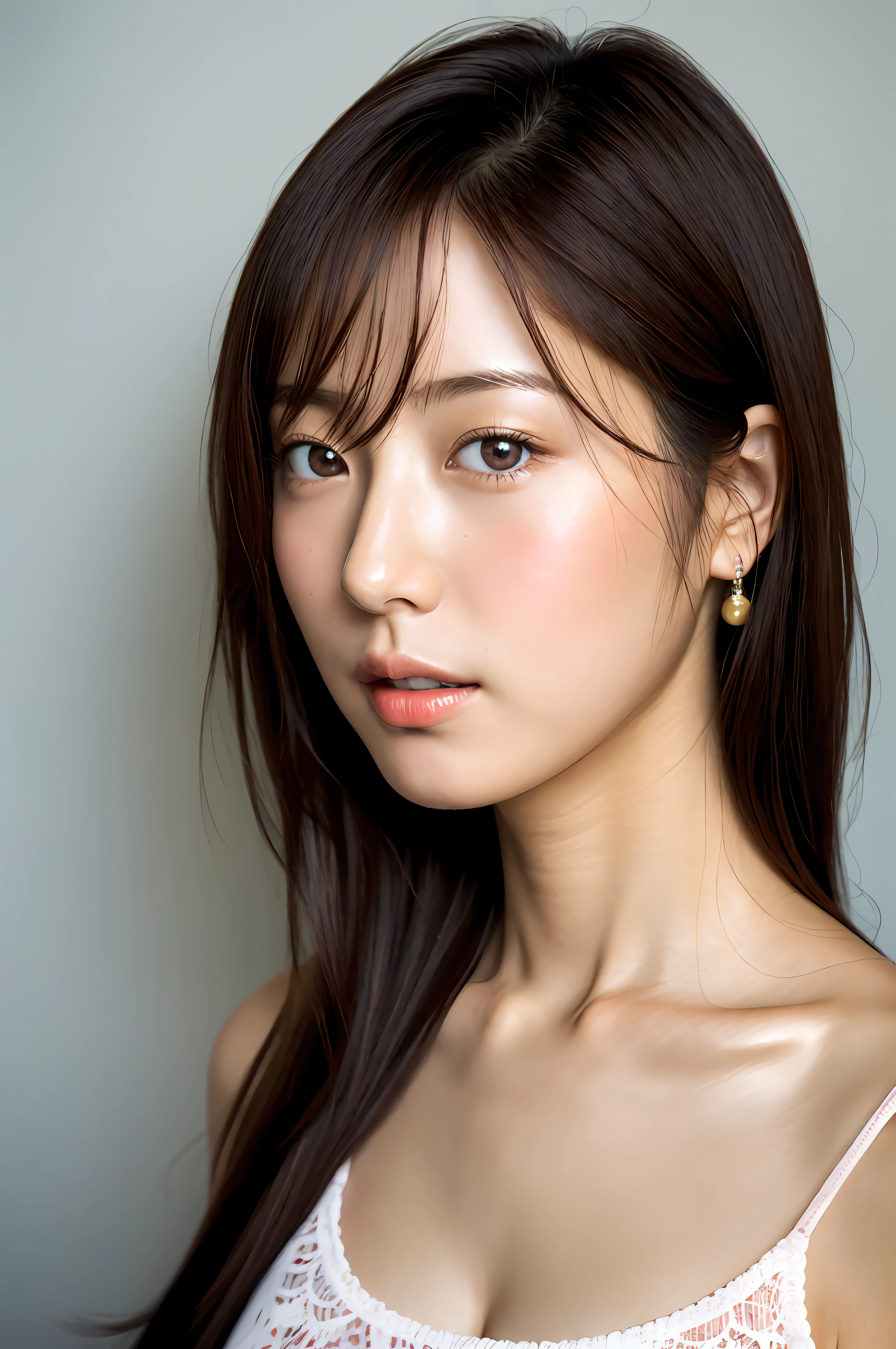 Close up portrait of lying woman, Japan model, young sensual gravure idol, young cute gravure idol, realistic young gravure idol, realistic sensual gravure idol, young gravure idol, sophisticated gravure idol, Yoshitomo Nara, young skinny gravure idol, beautiful asian girl,