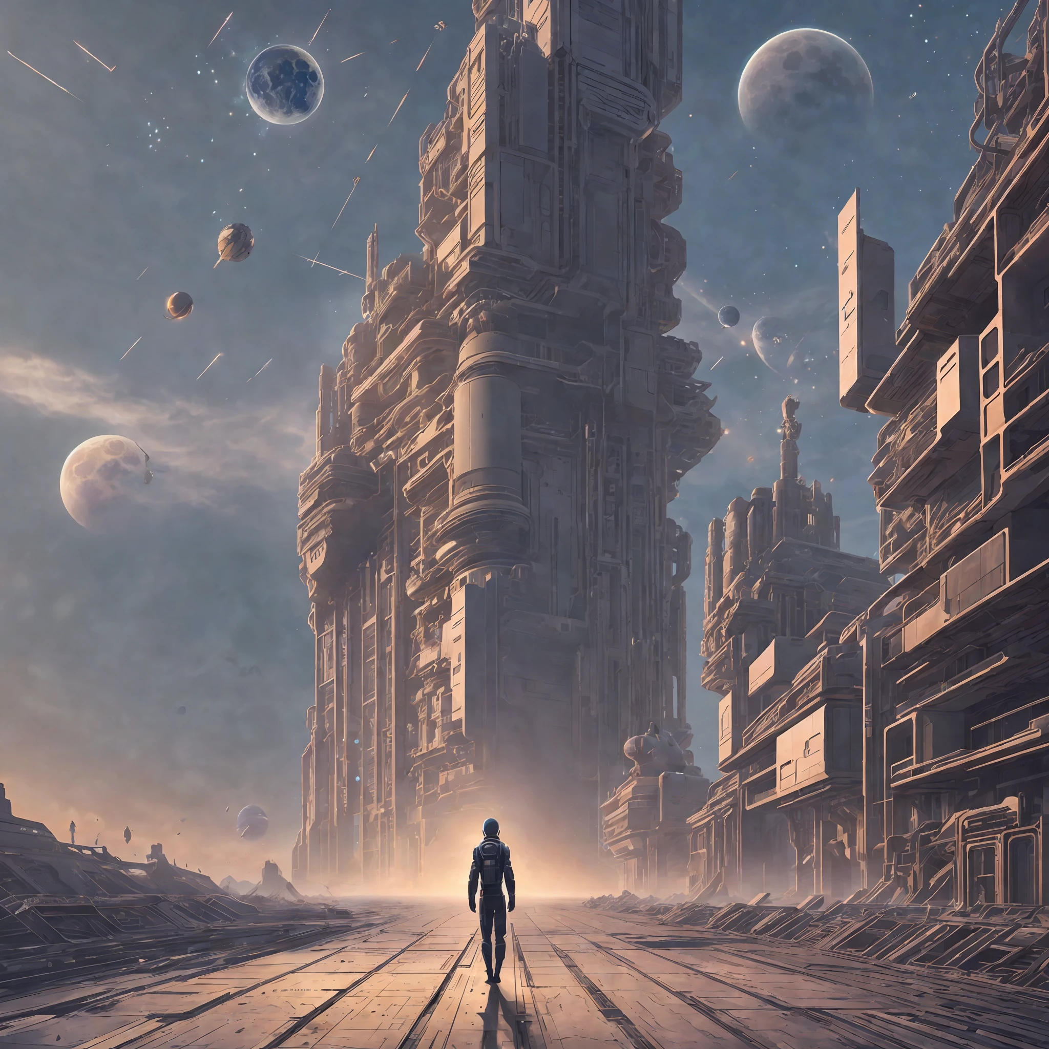 1Forbidden Apotheotic Silhouette of the Deconstruction of Adulthood, on its Journey to the Moon by the Interactionism of Human Specialties Futurist, Digital Art, 50K.