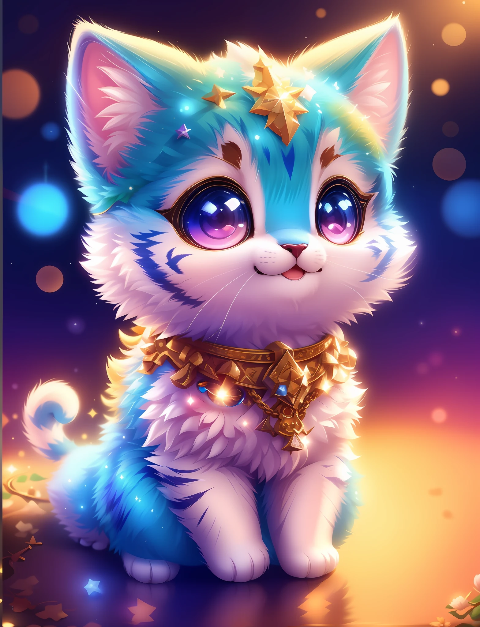 cute tiny hyperrealistic white tiger with different color eyes waring a necklace, Chibi, adorable and fluffy, logo design, cartoon, cinematic lighting effect, charming, 3D vector art, cute and quirky, fantasy art, bokeh, hand-drawn, digital painting, soft lighting, isometric style, 4K resolution, photorealistic rendering, highly detailed clean, vector image, photorealistic masterpiece, professional photography, simple space backdrop, flat white background, isometric, vibrant vector
