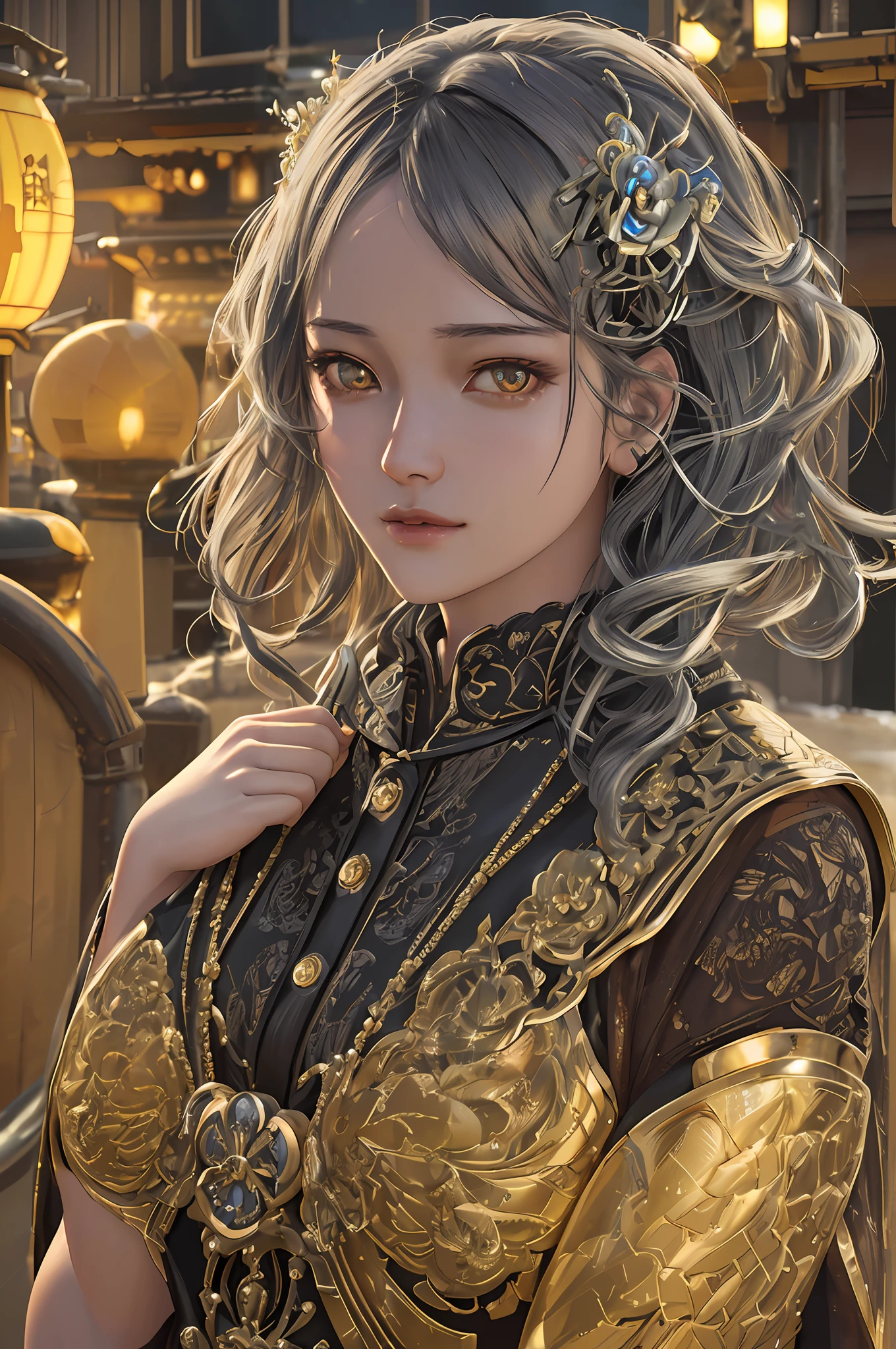 1. Mechanical Girl, (((Ultra-realistic Detail)), Portrait, Global Illumination, Shadows, Octane Rendering, 8K, Ultra Sharp, Metal, Intricate Ornament Details, Cold Colors, Japan Details, Very Intricate Details, Realistic Light, CGSoation Trends, Shining Eyes, Facing the Camera, Neon Details,