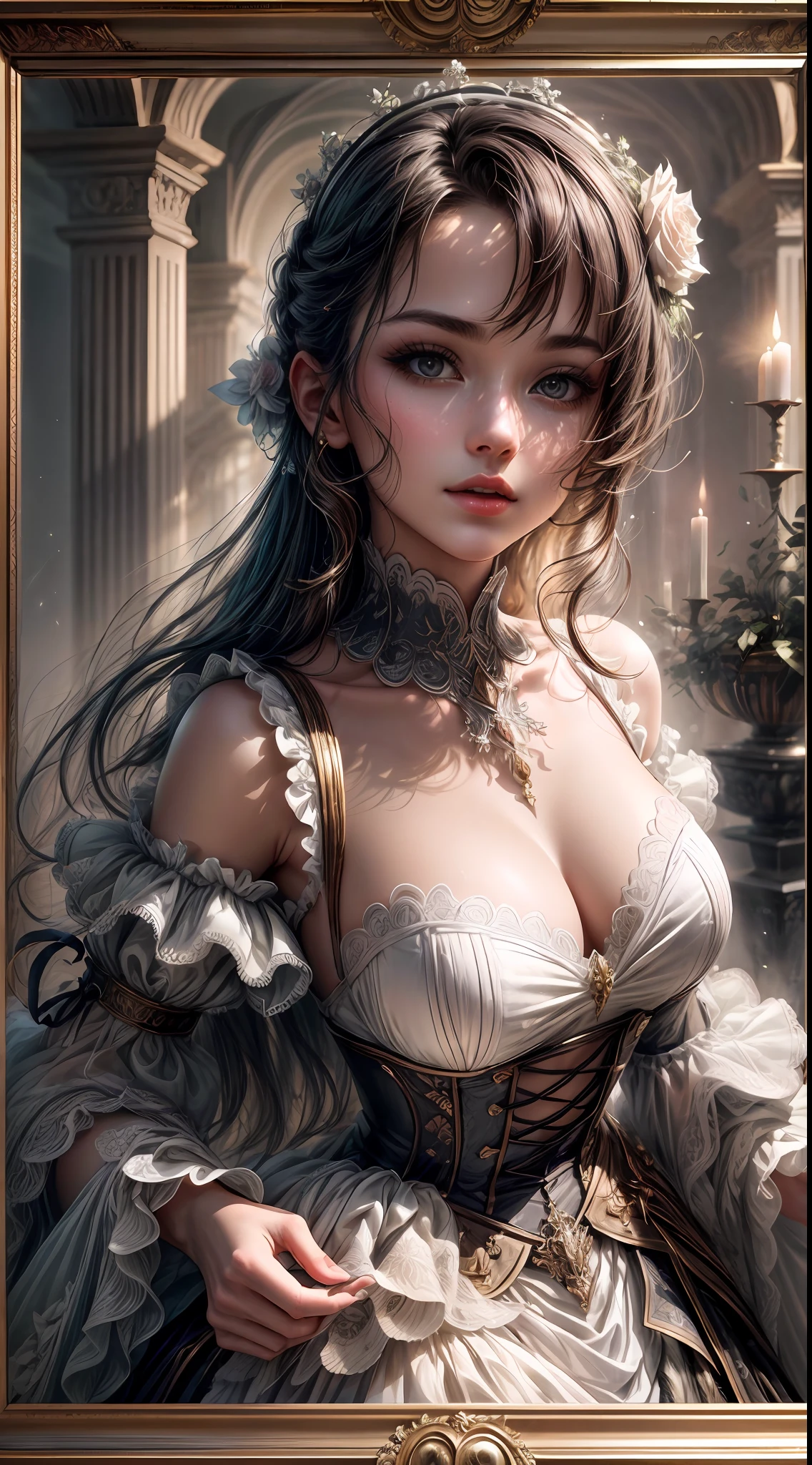 A high-resolution, full-body depiction of a captivating individual in a vertical composition. The image showcases exceptional detail, allowing viewers to appreciate every intricate element of the subject's form and attire. The composition adheres to a 9:16 aspect ratio, providing a vertical canvas for this visually stunning artwork. The lighting accentuates the subject's features, casting captivating highlights and shadows that add depth and dimension to the image. The high-resolution quality ensures that every fine detail is meticulously rendered, immersing the viewer in a lifelike experience. Whether it be the delicate folds of clothing or the intricate patterns, this artwork presents a feast for the eyes.
