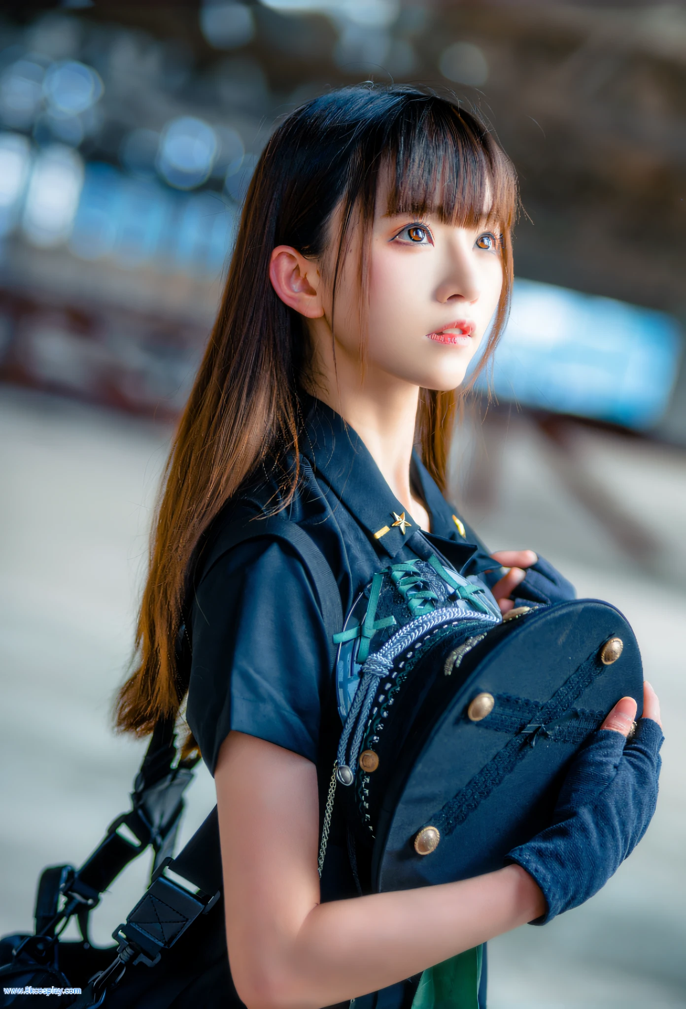 araffe asian woman with long hair and a black purse, anime girl cosplay, tifa lockheart, portrait of radical ta girl, shot on nikon z9, taken with canon eos 5 d mark iv, tifa lockhart, captured on canon eos r 6, portrait of tifa lockhart, m4 sopmod ii girls frontline, tifa lockhart portrait