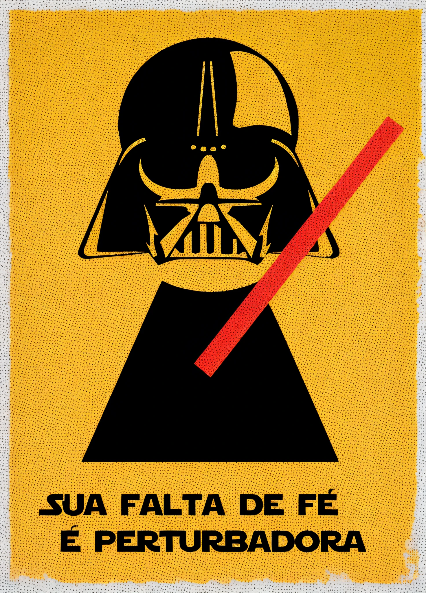 there is a sign that says sua faltata defe e perturdada, vader, darth vader, dark side, focus on darth vader, sith, by Caesar Andrade Faini, by Nathan Oliveira, dark vador, star wars poster, starwars, star wars, by André Castro, by Pedro Pedraja, by Joze Ciuha, the dark side