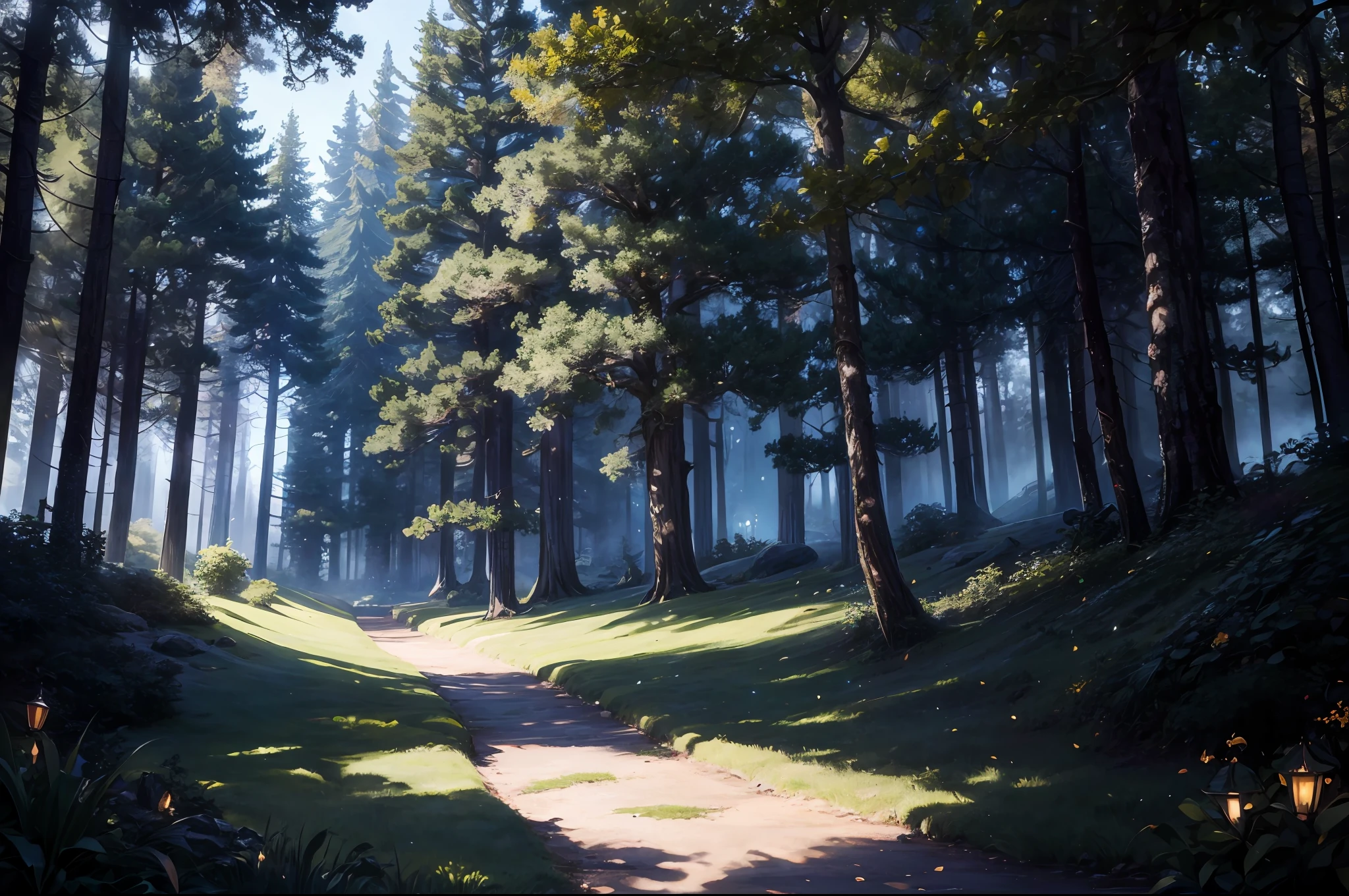 (exquisitely detailed CG unity 8k wallpaper, masterpiece-quality with stunning realism), (best illumination, best shadow), (best quality), (fantasy land,fairy forest), magical atmosphere, ethereal and dreamy, rich and vibrant colors, sunlight filtering through the trees, glowing orbs floating in the air, the ground covered in thick moss and ferns, enchanted creatures peeking from behind the trees, vivid and detailed scenery.