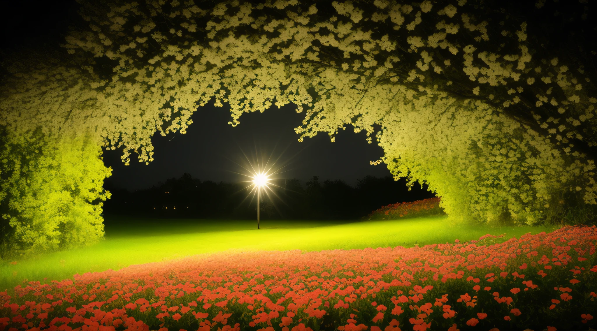 Images of flowers blooming and coming out of darkness into light