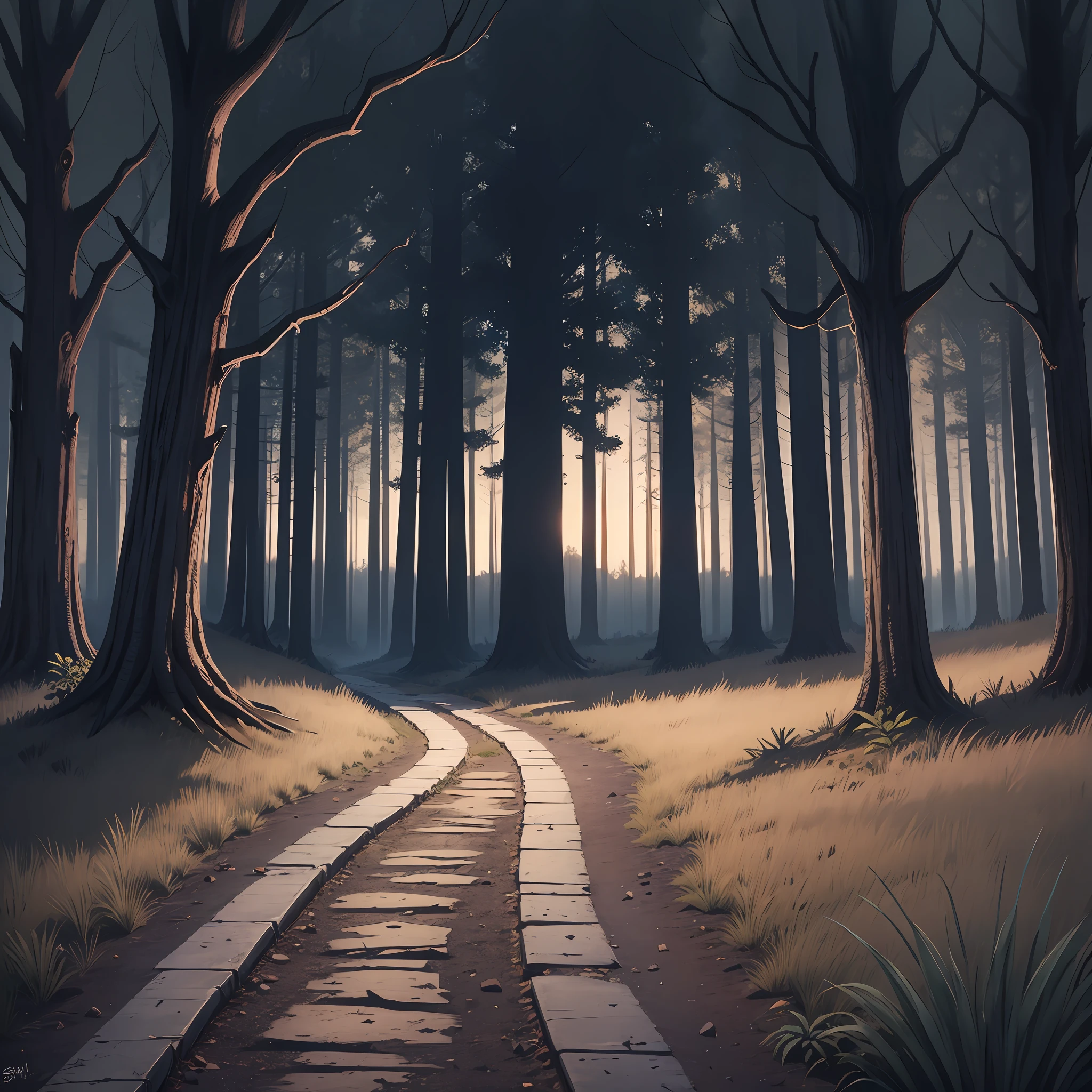 Sinister trail with road of bones, night, penumbra --auto --s2
