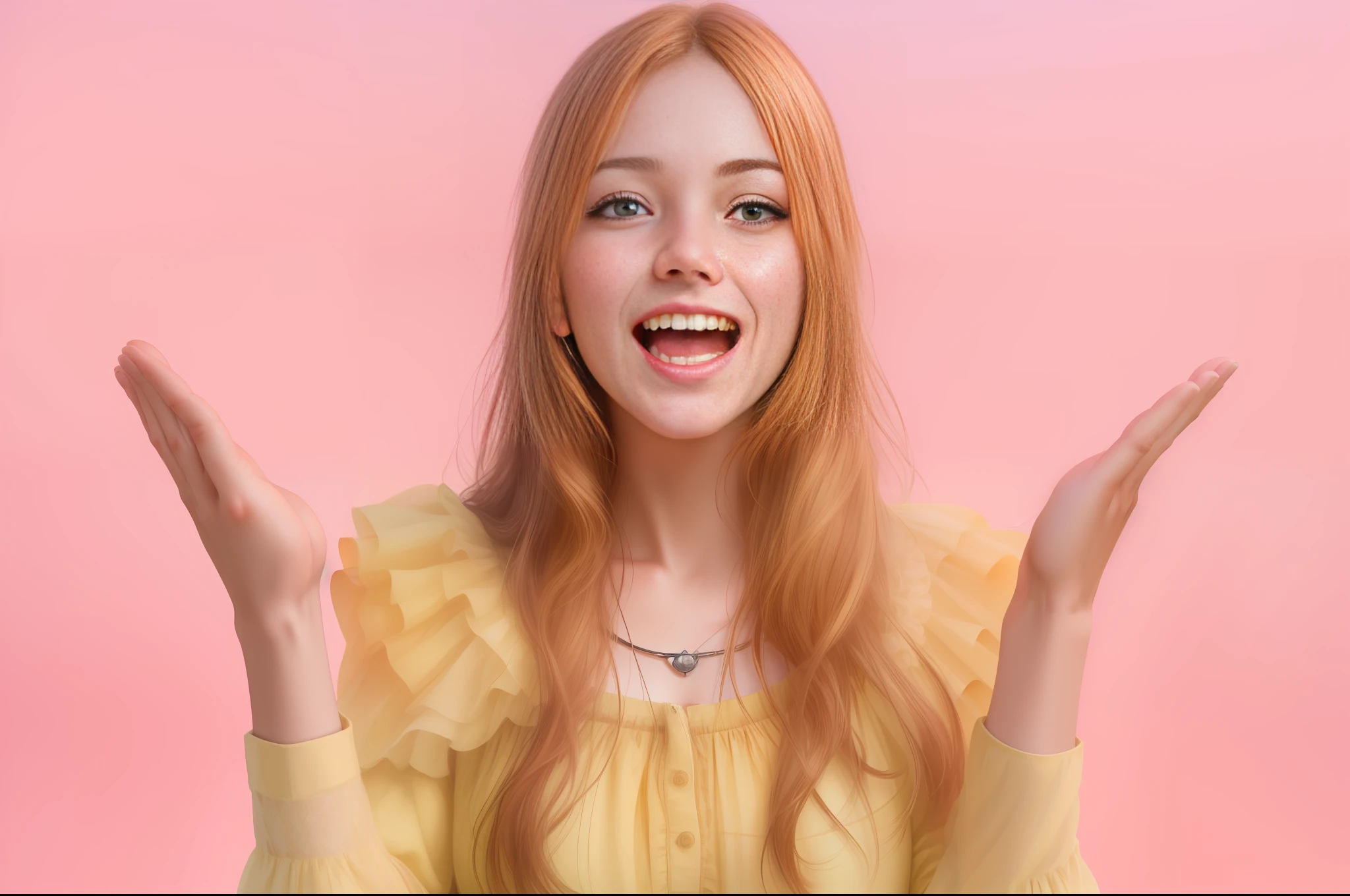 Beautiful young, girl, wow, wow reaction, happy surprise, surprise, react, cheerful, beauty, photorealism, photorealistic, realistic, ultra hd, 4k, detailed textures,