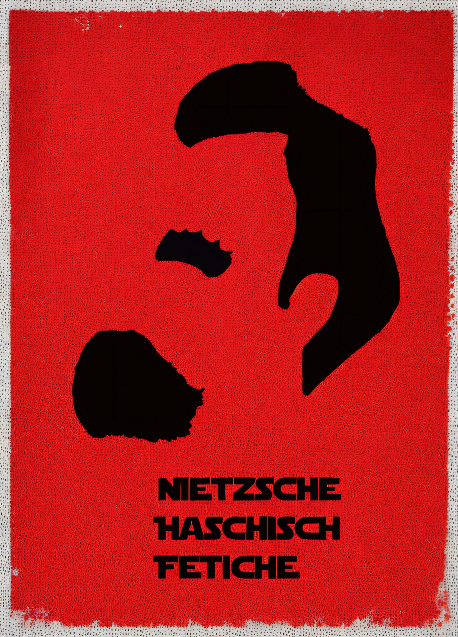 arafed poster of a man with a mustache and a mustache on a red background, inspired by Heinrich Herzig, minimalist movie poster, by Youri Messen-Jaschin, minimal movie posters, minimal movie poster, minimalist poster art, inspired by Matthias Weischer, movie poster character, filmposter, movie poster style, inspired by Youri Messen-Jaschin