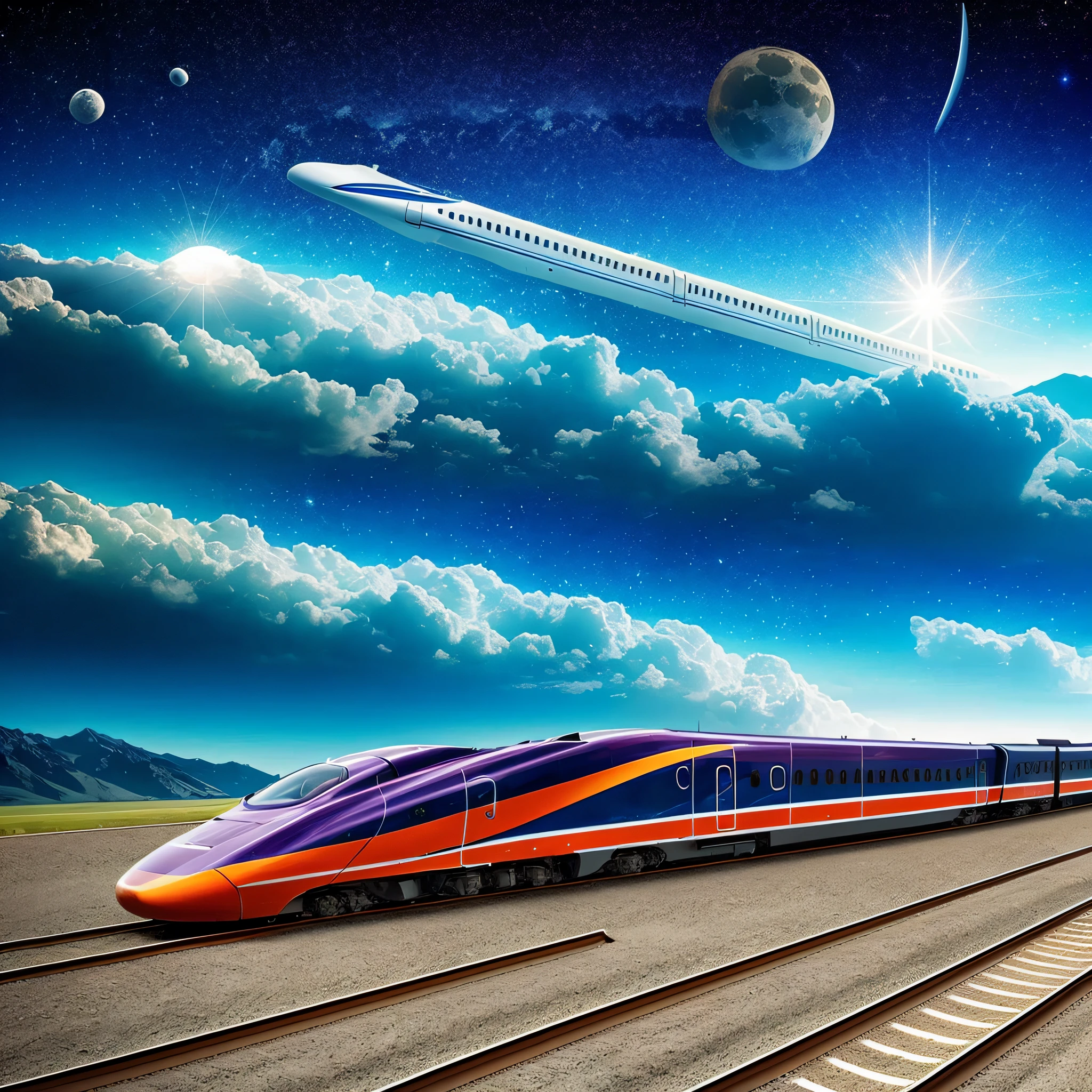 bullet train, space, future, fantastic