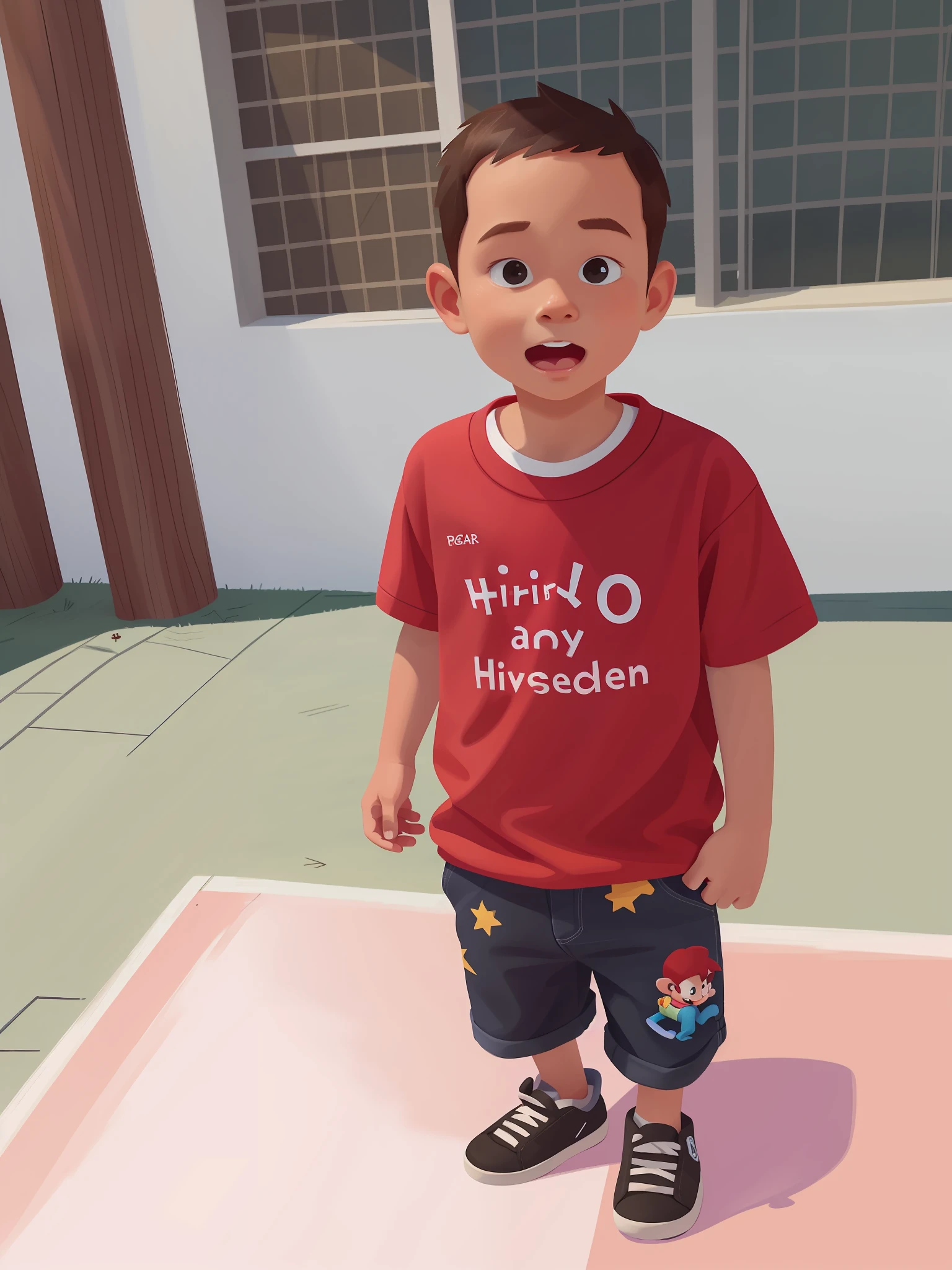 High quality, cartoon, , playground, black inch
