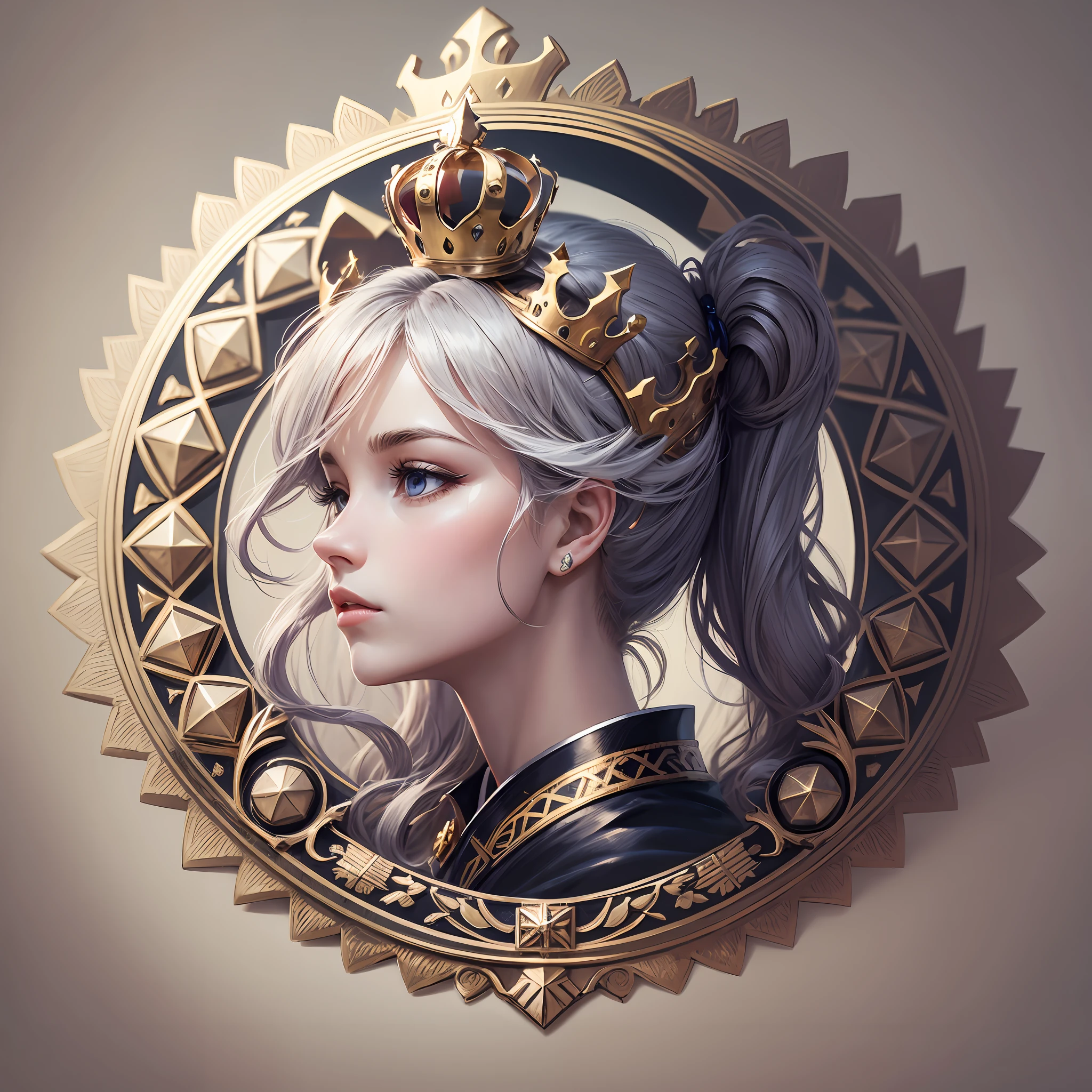 Brand logo, with clip icon, majestic crown, name majestic clips, logo, profile logo, designer --auto --s2