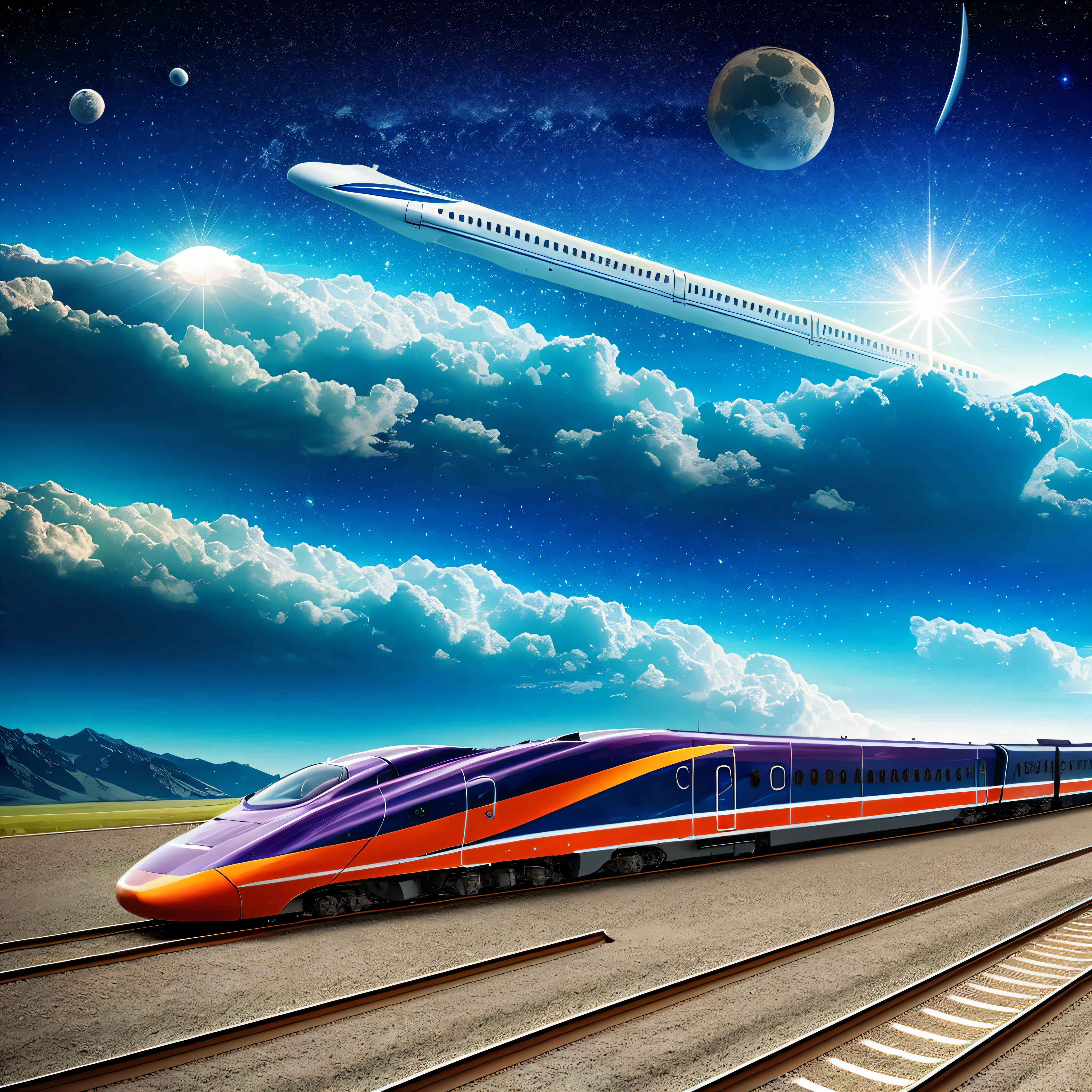 bullet train, space, future, fantastic