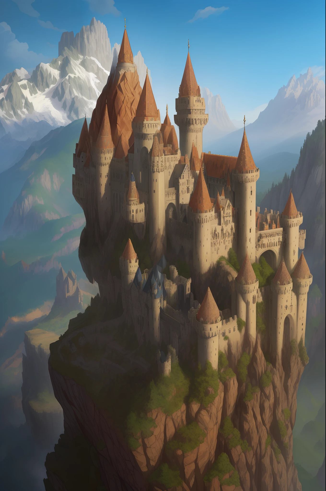 A forbidden castle high up in the mountains, pixel art, (intricate details:1.12), hdr, (intricate details, hyperdetailed:1.15), (natural skin texture, hyperrealism, soft light, sharp:1.2), game art, key visual, surreal