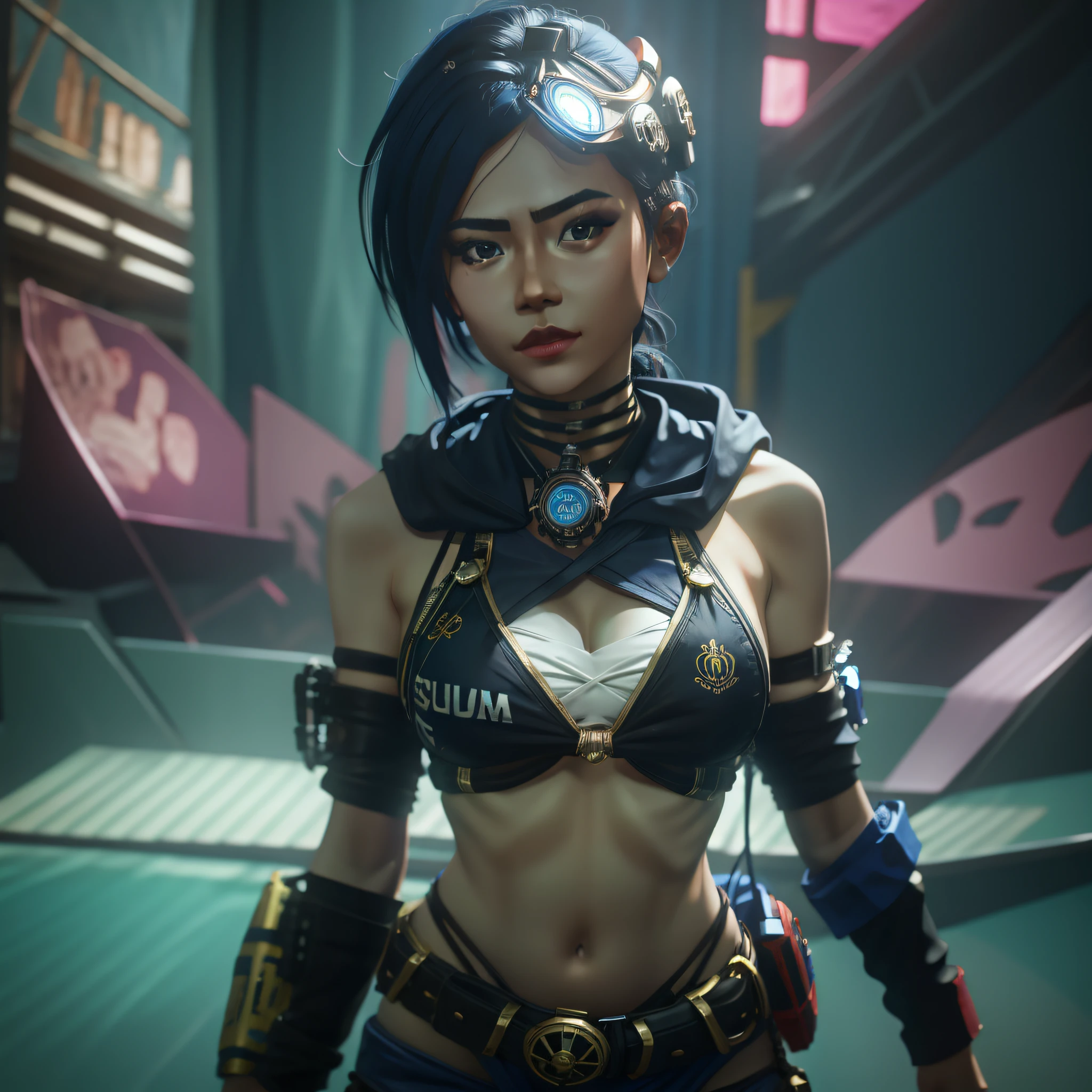 hi tech girl masked with bikini