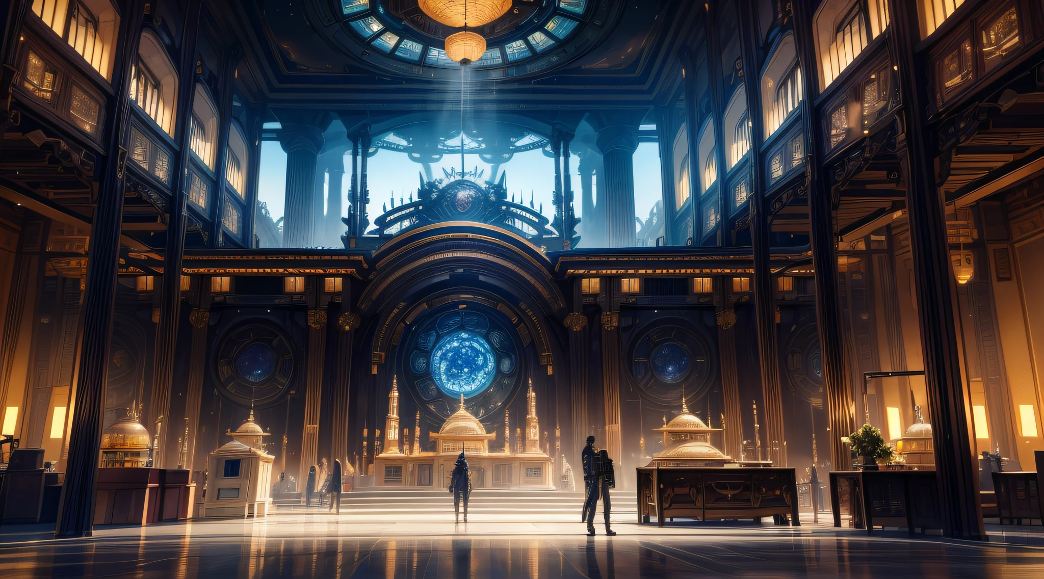 (Best quality),(masterpiece),(ultra detailed),(high detailed),(extremely detailed),futuristic sci fi display, intricate display case, racks of dusty machines and contrabassives, massive glass front space, massive glass back space, floor of huge dusty machines, floor of dusty machines, Chinese style steam-plate-washing machines, space in the background, you get the picture, city in the background, futuristic
