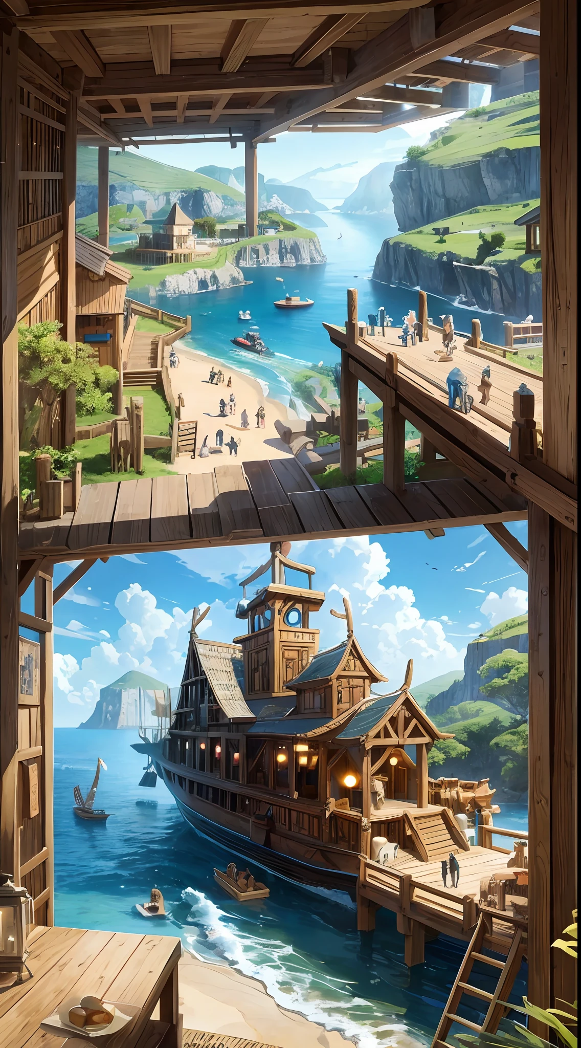 Noah's ark with the features described in the bible, ultra realistic, many details --auto --s2
