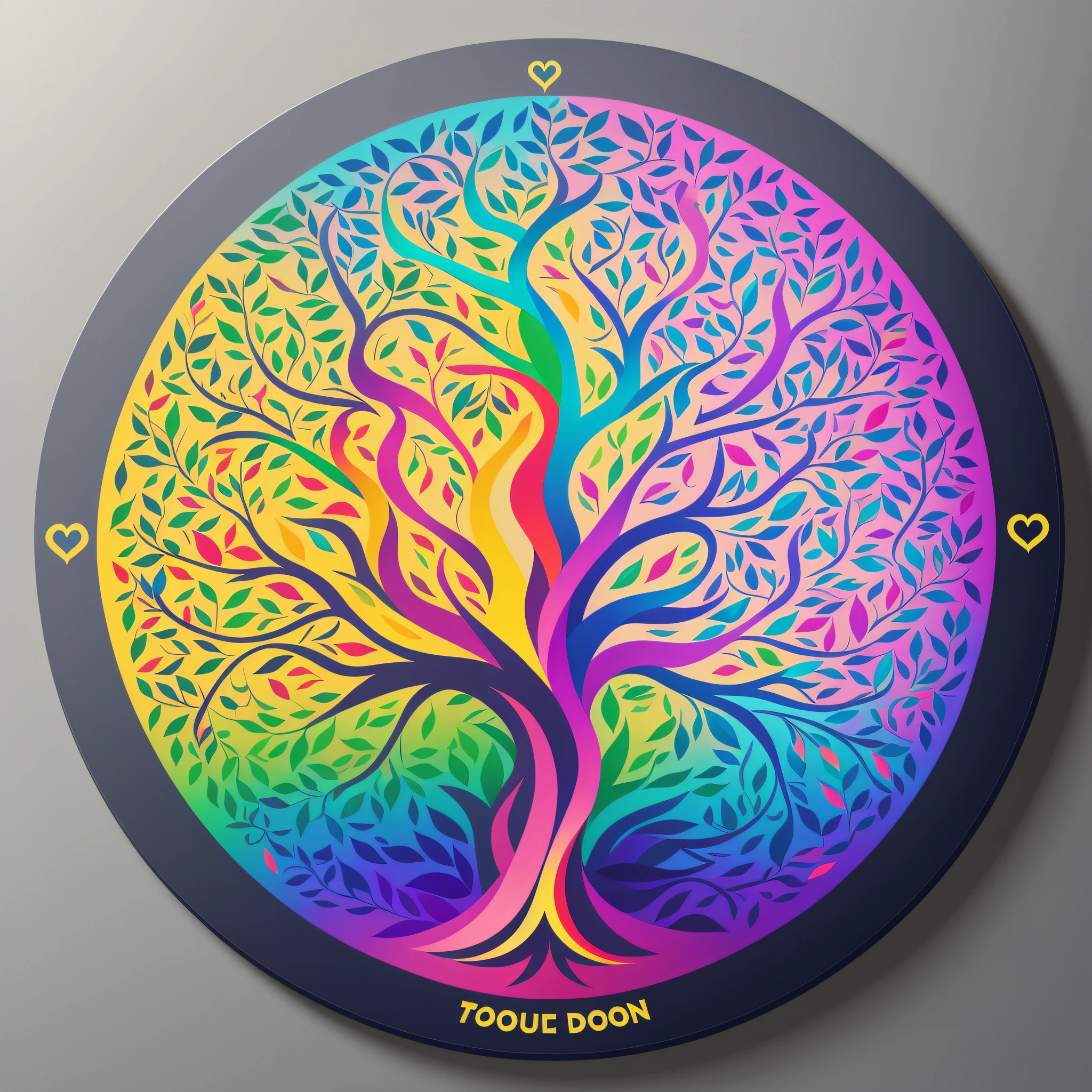 colorful logo based on the tree of wisdom, using many colors and abstract vectors, in 3D, rich in detail and in very high definition