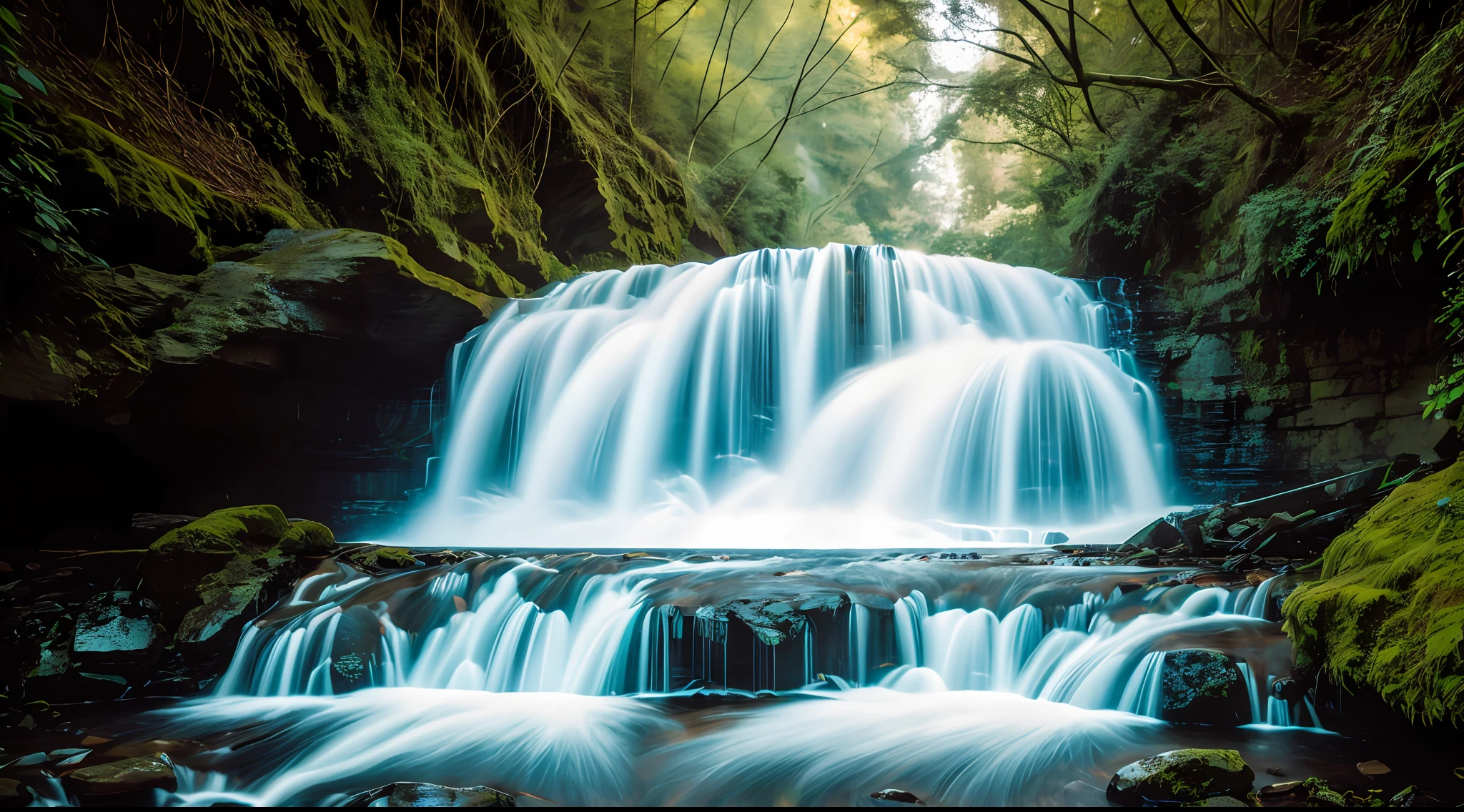 RAW photo of a waterfall, great detail, photorealistic, ultra-realistic photo, 8k uhd, dslr, soft lighting, high quality, grain film, Fujifilm XT3, (masterpiece)
