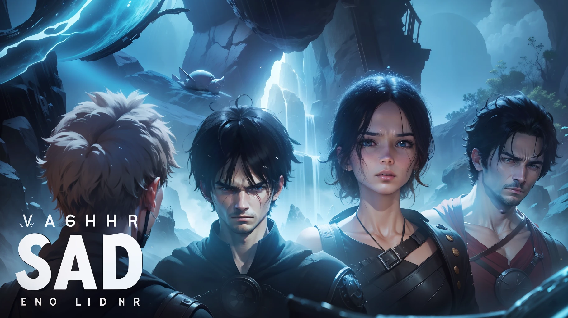 4k, 8k, superior quality, no watermark, six richly detailed characters, incredibly immersive and atmospheric environment.