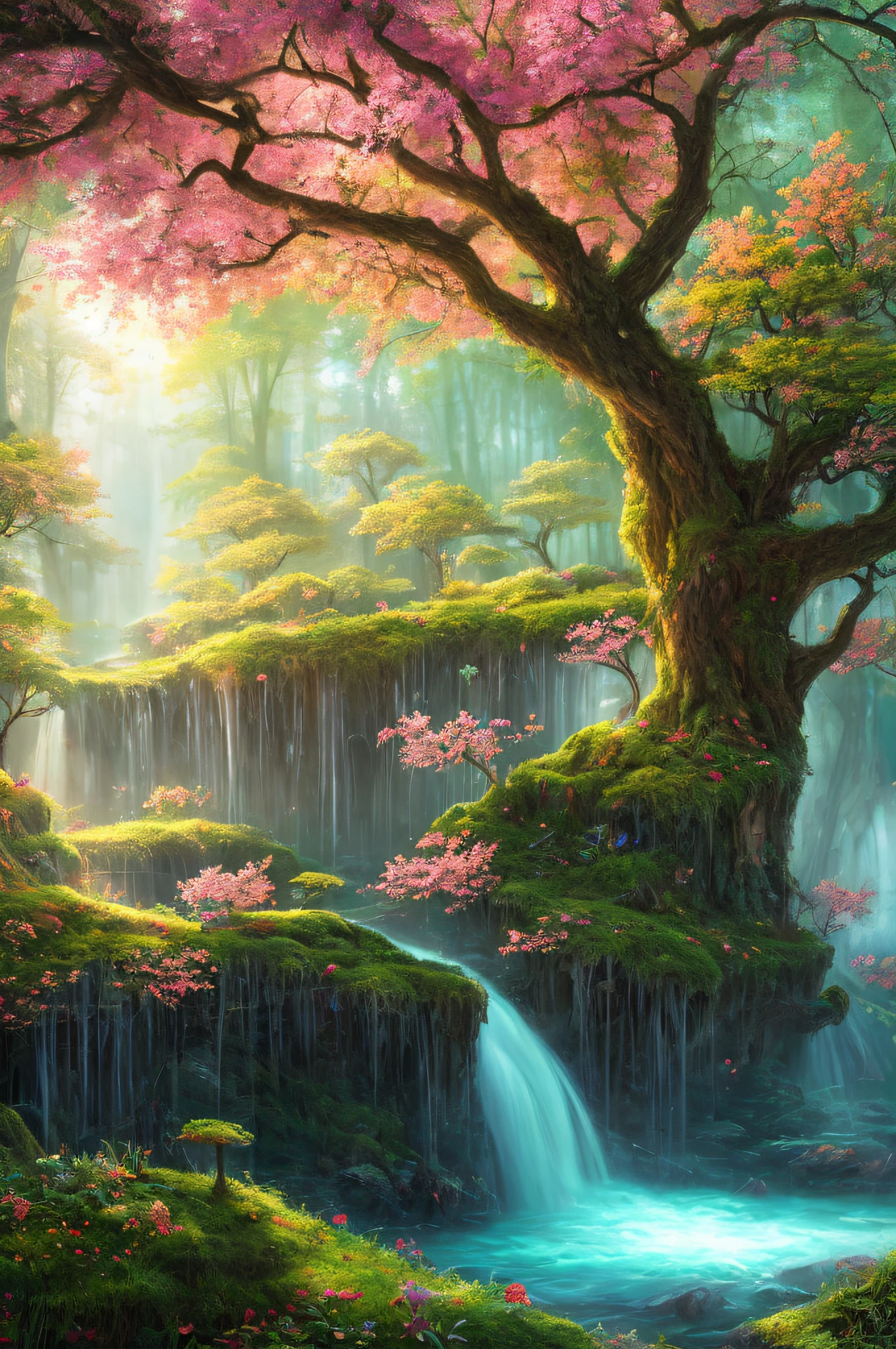 masterpiece, best quality, high quality,extremely detailed CG unity 8k wallpaper, An enchanting and dreamy scene of a fantasy forest, with towering trees, glowing mushrooms, and hidden fairy glens, creating a sense of mystique and enchantment, artstation, digital illustration, intricate, trending, pastel colors, oil paiting, award winning photography, Bokeh, Depth of Field, HDR, bloom, Chromatic Aberration ,Photorealistic,extremely detailed, trending on artstation, trending on CGsociety, Intricate, High Detail, dramatic, art by midjourney
