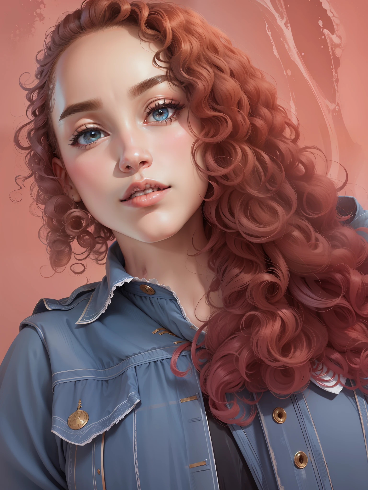 Character, beautiful, big curly hair