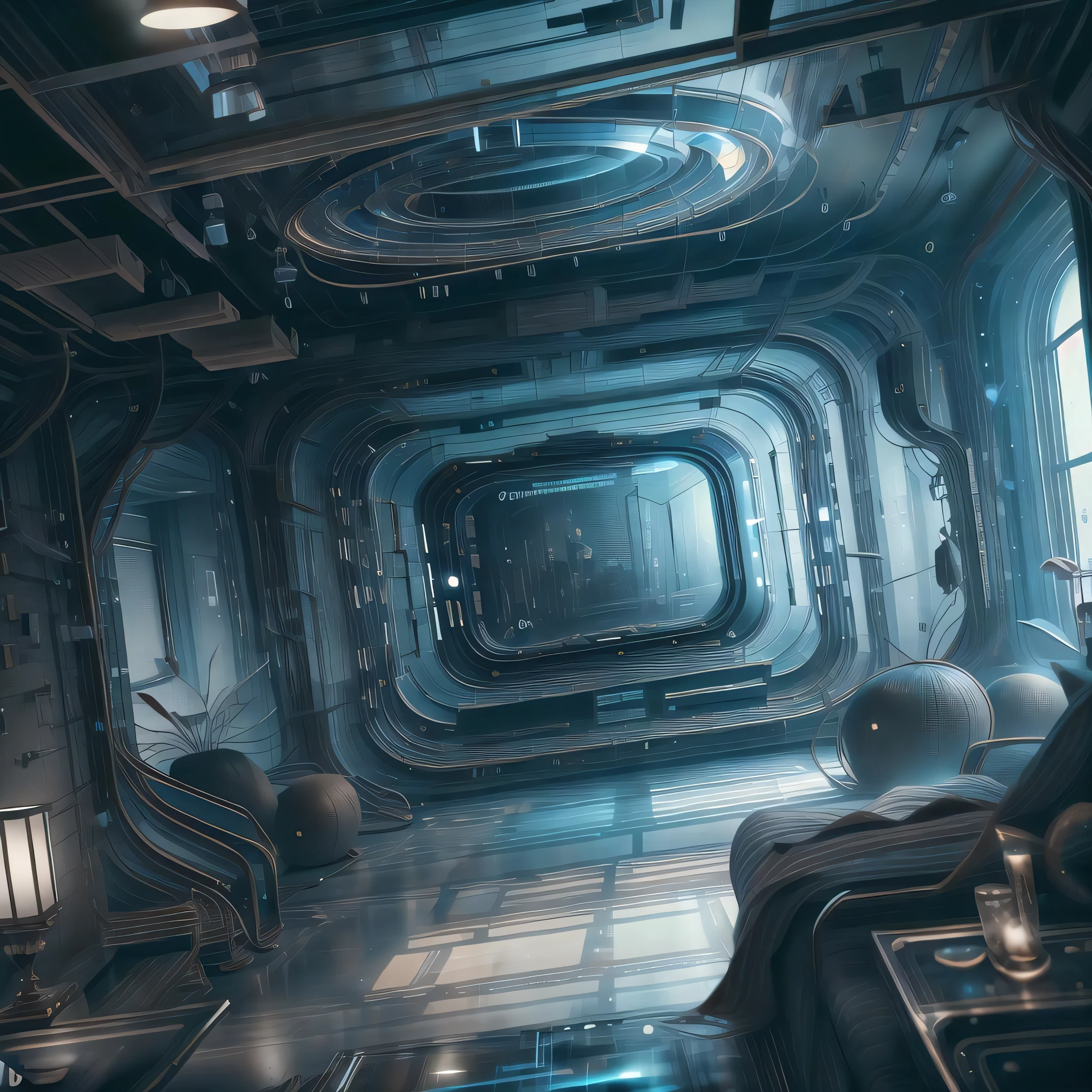 glasstech , living room, scifi