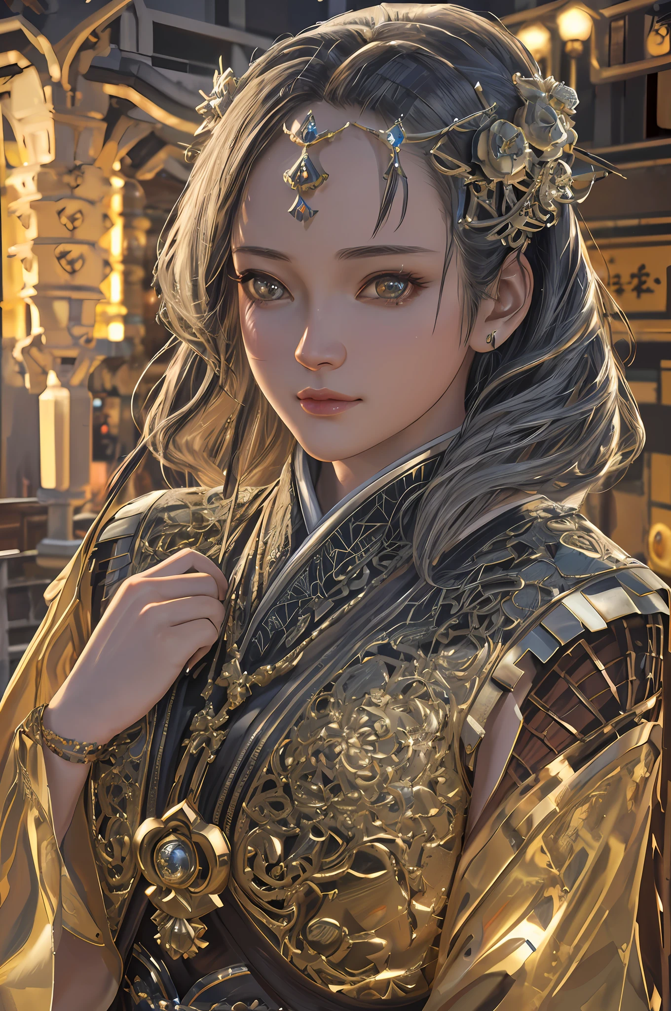 1. Mechanical Girl, (((Ultra-realistic Detail)), Portrait, Global Illumination, Shadows, Octane Rendering, 8K, Ultra Sharp, Metal, Intricate Ornament Details, Cold Colors, Japan Details, Very Intricate Details, Realistic Light, CGSoation Trends, Shining Eyes, Facing the Camera, Neon Details,