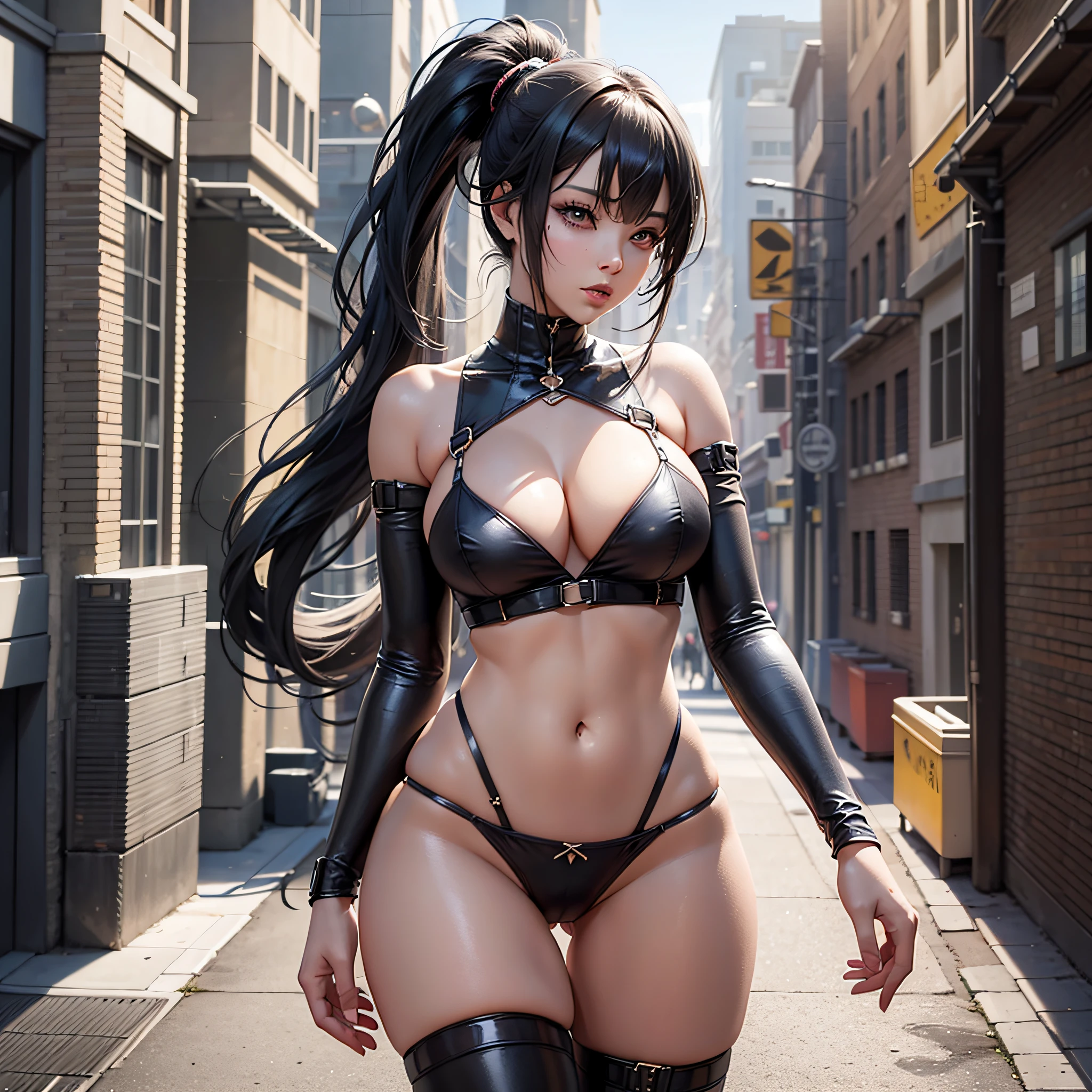 Anime - Style African American women of Lingerie posing in a cinematic landscape, Realistic 3D anime style, Wlop and Sakimichan, 3D style anime, Realistic 3D anime, Soft CG Art anime, 2. 5 d cgi anime fantasy artwork, deviantart artstation cgscosiety, 3 d render character art 8 k, female anime girl, digital fantasy anime art,create a spritesheet of a female character,priest,best detail,ultra-detail,best realism,ultra-realistic,full body in picture,sexy & seductive,ponytail hair,walking,front,right,left,back,high detail, modern,  drop shadow, cinematic lighting, UHD, high details, high quality, best qualit,, best quality,(Best quality,4k,Masterpiece: 1.3),hyper realistic,1girl,(attractive body: 1.2),abdomen: 1.1,sensual transparent panties,open neckline,droopy breasts,visible curves,four fingers one thumb,detailed hands,complex makeup,two arms,two legs,human ears,normal ears. --auto --s2