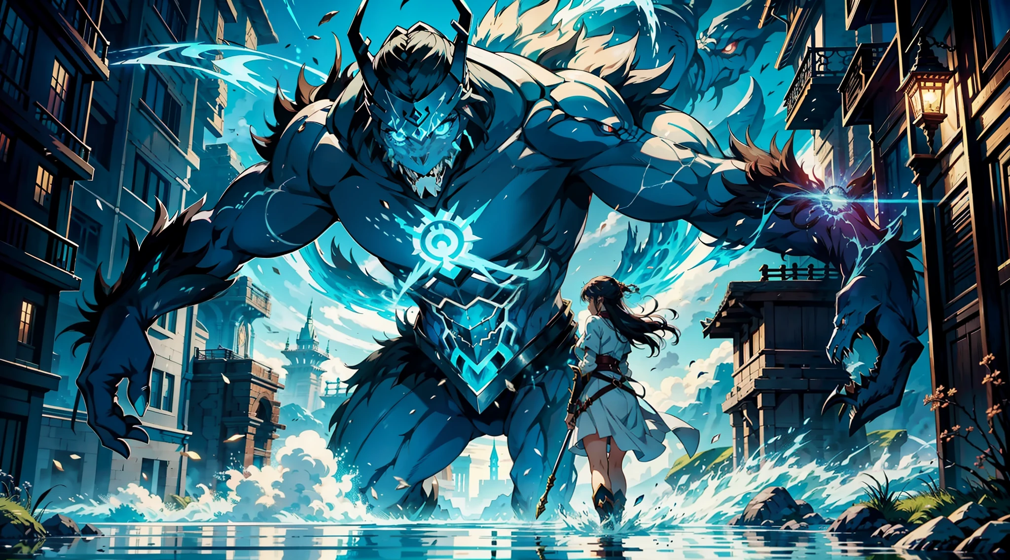 .

The anime begins with our protagonist, a young woman with water manipulation skills, discovering her power and learning to control it. She is a fearless warrior in search of adventures and challenges, and is accompanied by her companion, a giant monster she rescued when he was still small and wounded. Together, they explore a fantasy world full of magical creatures and powerful beings, facing dangerous enemies and making loyal allies along the way.

As they travel, our heroine discovers that her water manipulation power is only a fraction of her true magical potential. She learns to control fire, earth, and air, and discovers that she is the key to unlocking an ancient magical power that can save the world from impending destruction.

Along with her giant monster, she faces epic battles against other magical warriors and giant monsters controlled by powerful villains. The animation of the anime is spectacular, with incredible visual effects that show the manipulation of water, fire, earth and air in all their glory.

In the end, our heroine becomes the guardian of the world, the protector of all those who dwell in it. She is feared by her enemies but loved by her allies. She and her giant monster remain forever as the symbols of hope and courage in a fantasy world. This captivating anime is a thrilling adventure that keeps the viewer stuck until the end.