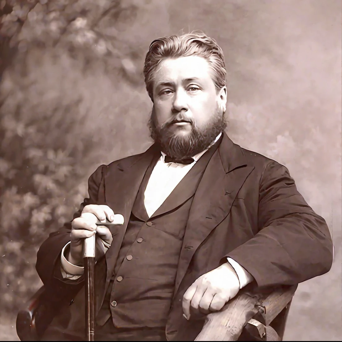 Charles Haddon Spurgeon Arafed man with beard and cane sitting in a chair, Gustav Moreau, Ivan Shiskin, handsome man, Konstantin Porubov, (Jean Jules Linden), Anton Semonov, Vladimir Kristeyskiy, Rudolf Belarski, Ivan Aivakovski, photo from 1890, Czeslaw Znamierowski