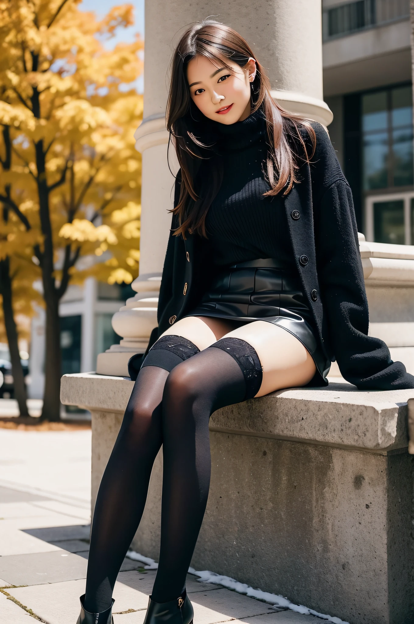 Today I put on black stockings and I feel very good! 👢 This sock can be worn with all kinds of clothing, whether it is a short skirt or a long skirt. And in autumn and winter, black stockings can also keep warm well. ❄️ If you haven't tried it yet, you might as well get a pair!