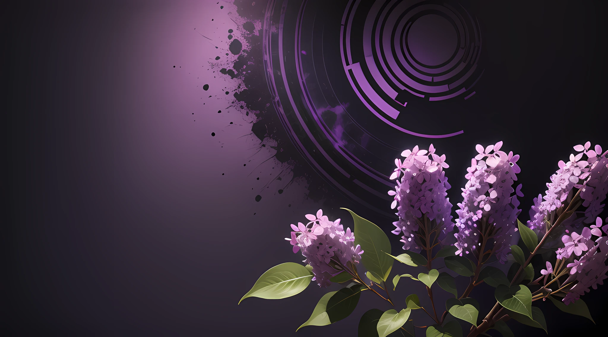 Lilac and black background, lilac and black banner, image background.