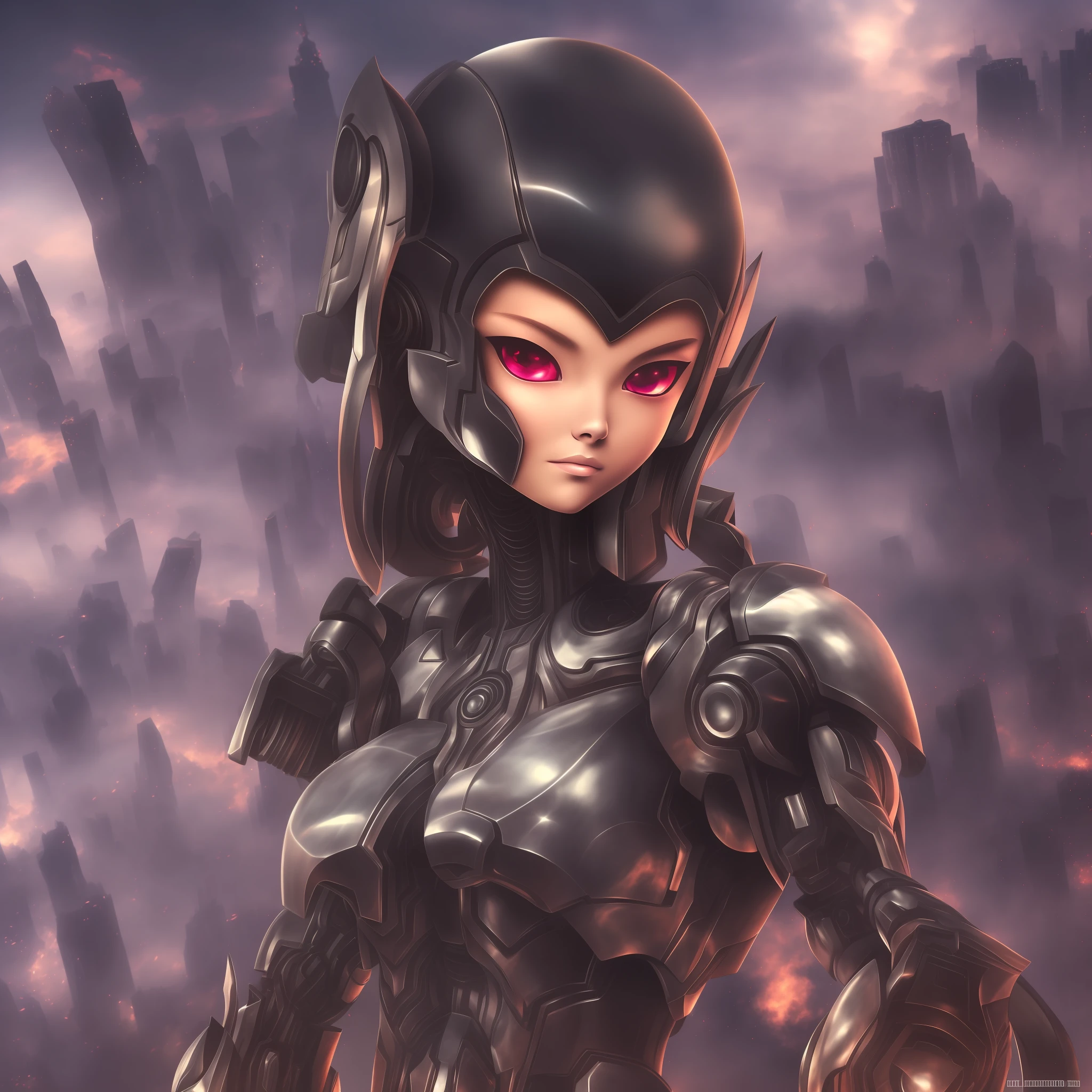 1girl, Best Quality, Very Detailed, Ultra Detailed, Masterpiece, 8k Wallpapers,Black Themes, Red Eyes, Bad Anatomy, Absurdity, High Resolution, Ultra Micro Illustration, Absurdity, Solo, Game CG, Lord,Night, (Black Light:1), (Detailed Beautiful Face and Eyes:1), Command Spells,Mecha Girl,Mask,Machine Parts, Robot Joints, Full Armor,Upper Body,Big, --auto --s2