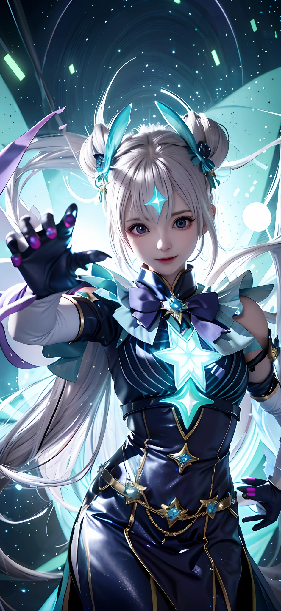 Close-up of a magical girl dressed in luminous costume, super detail, HD 4K HQ wallpaper, high rendering, 3840x2160, 8K HQ, sexy, super power and Japanese DC movie style featured anime character image.