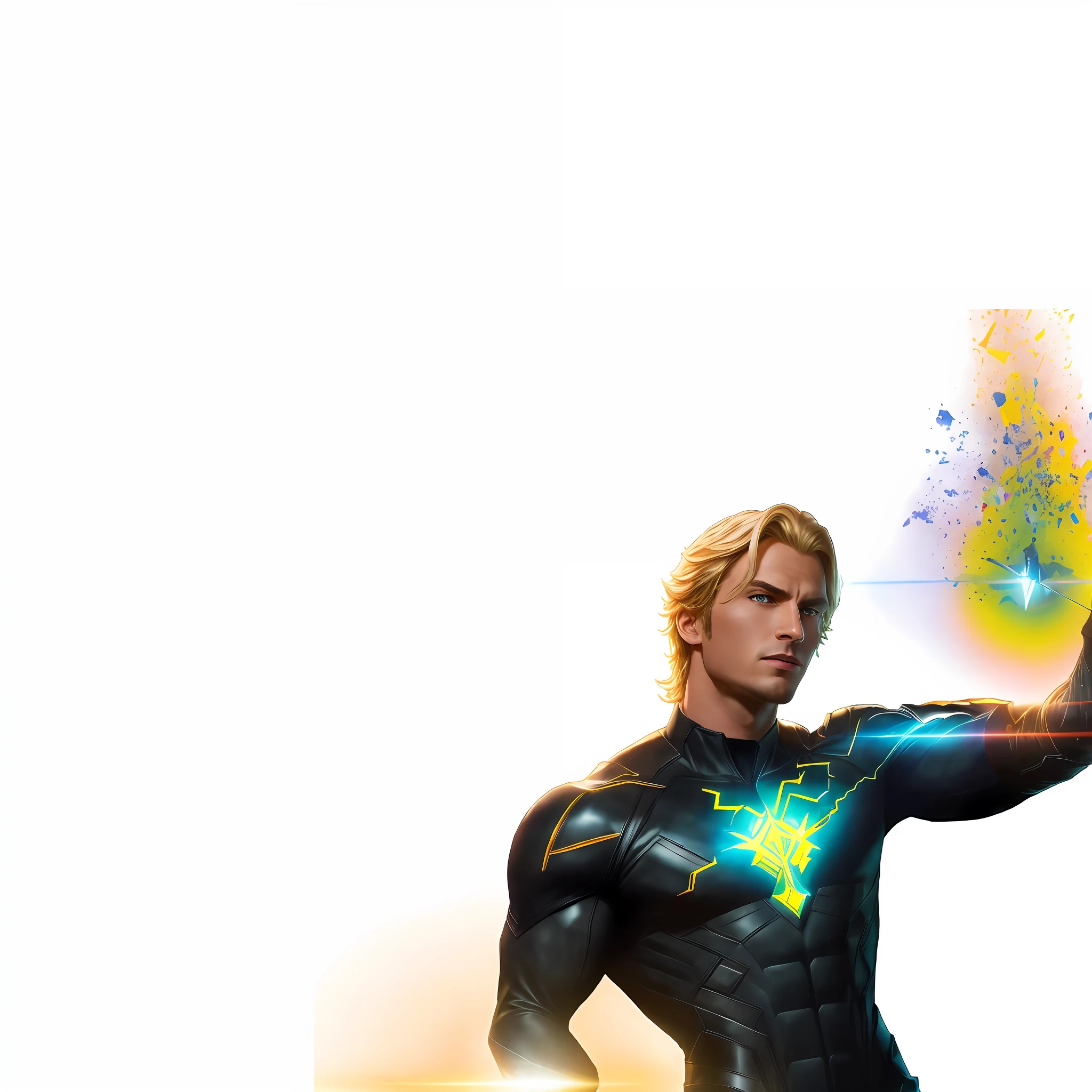 there is a man in a black suit holding a glowing object, hero pose colorful city lighting, textless, asgardian, thor, key art, amazing wallpaper, adam warlock, hd wallpaper, wallpaper 4 k, wallpaper 4k, hq 4k phone wallpaper, → ⃣ spectrum darkness prime, by Alexander Sharpe Ross, background artwork, fan art