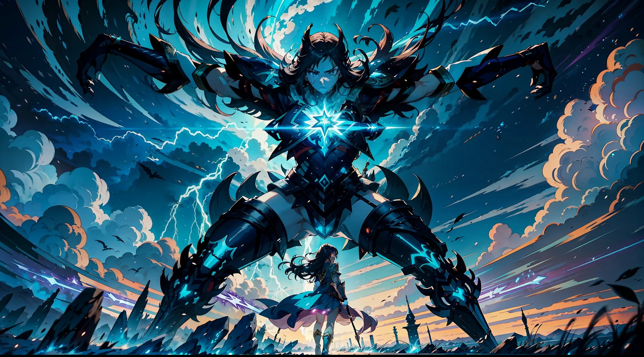 The anime begins with our protagonist, a young woman with magical abilities, discovering her power and learning to control it. She is a fearless warrior in search of adventures and challenges. The story unfolds in a fantasy world full of magical monsters and powerful beings gigantic colossal creatures. Throughout the plot, our heroine faces powerful and dangerous monsters, but finds loyal allies who help her on her journey. Together, they face epic battles and challenges that test their skills and their courage. The anime's animation is stunning, with vibrant colors, detailed backdrops, and fluid movements. The visual effects are breathtaking, with bursts of energy, lightning and other manifestations of magical power. In the end, our heroine becomes a legendary warrior, respected by all and feared by her enemies. She is the protector of her homeland, ready to fight any threat that arises. This epic anime is a thrilling adventure that keeps the viewer stuck until the end.