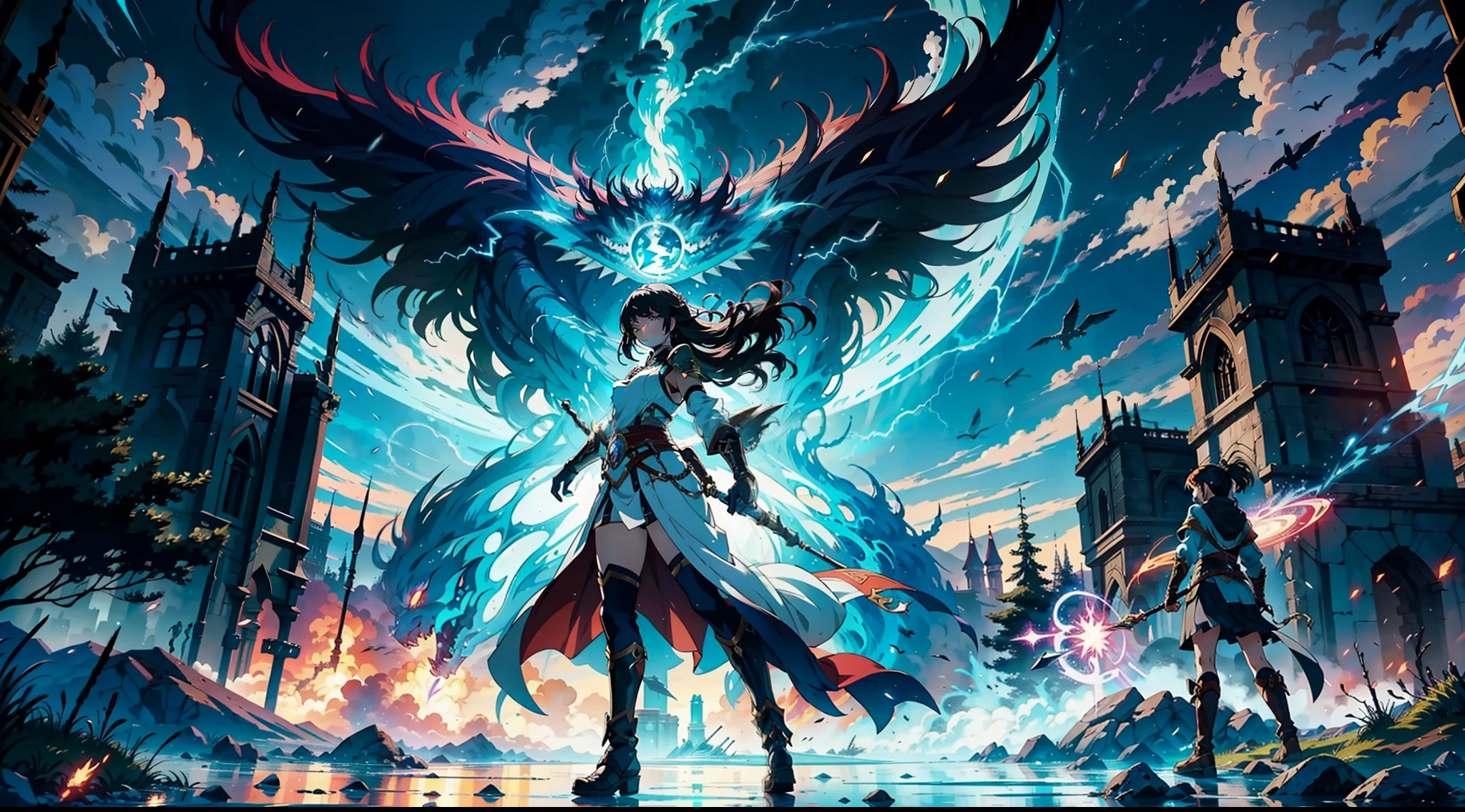 The anime begins with our protagonist, a young woman with magical abilities, discovering her power and learning to control it. She is a fearless warrior in search of adventures and challenges. The story unfolds in a fantasy world full of magical monsters and powerful beings gigantic colossal creatures. Throughout the plot, our heroine faces powerful and dangerous monsters, but finds loyal allies who help her on her journey. Together, they face epic battles and challenges that test their skills and their courage. The anime's animation is stunning, with vibrant colors, detailed backdrops, and fluid movements. The visual effects are breathtaking, with bursts of energy, lightning and other manifestations of magical power. In the end, our heroine becomes a legendary warrior, respected by all and feared by her enemies. She is the protector of her homeland, ready to fight any threat that arises. This epic anime is a thrilling adventure that keeps the viewer stuck until the end.