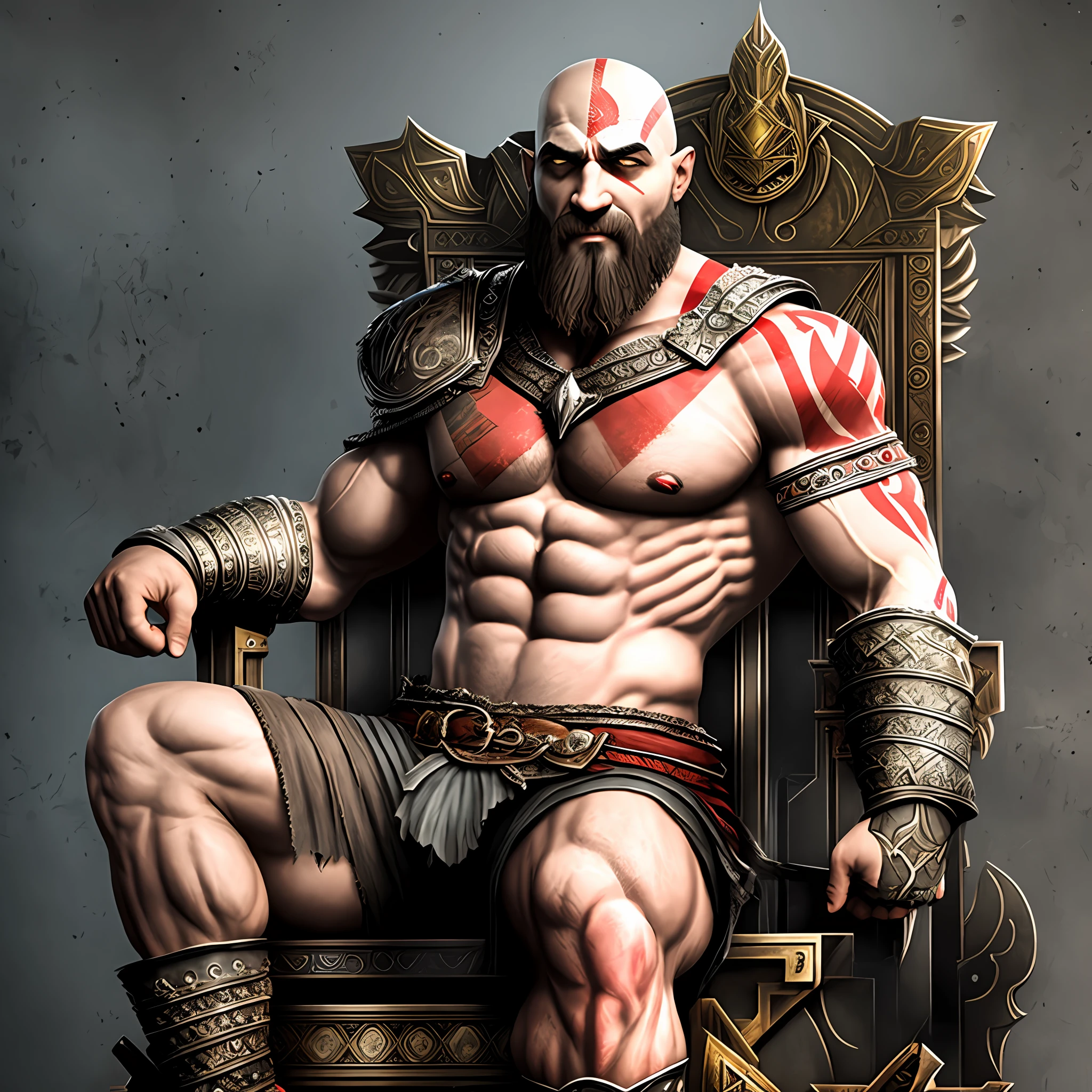 Kratos sitting on a throne --auto --s2