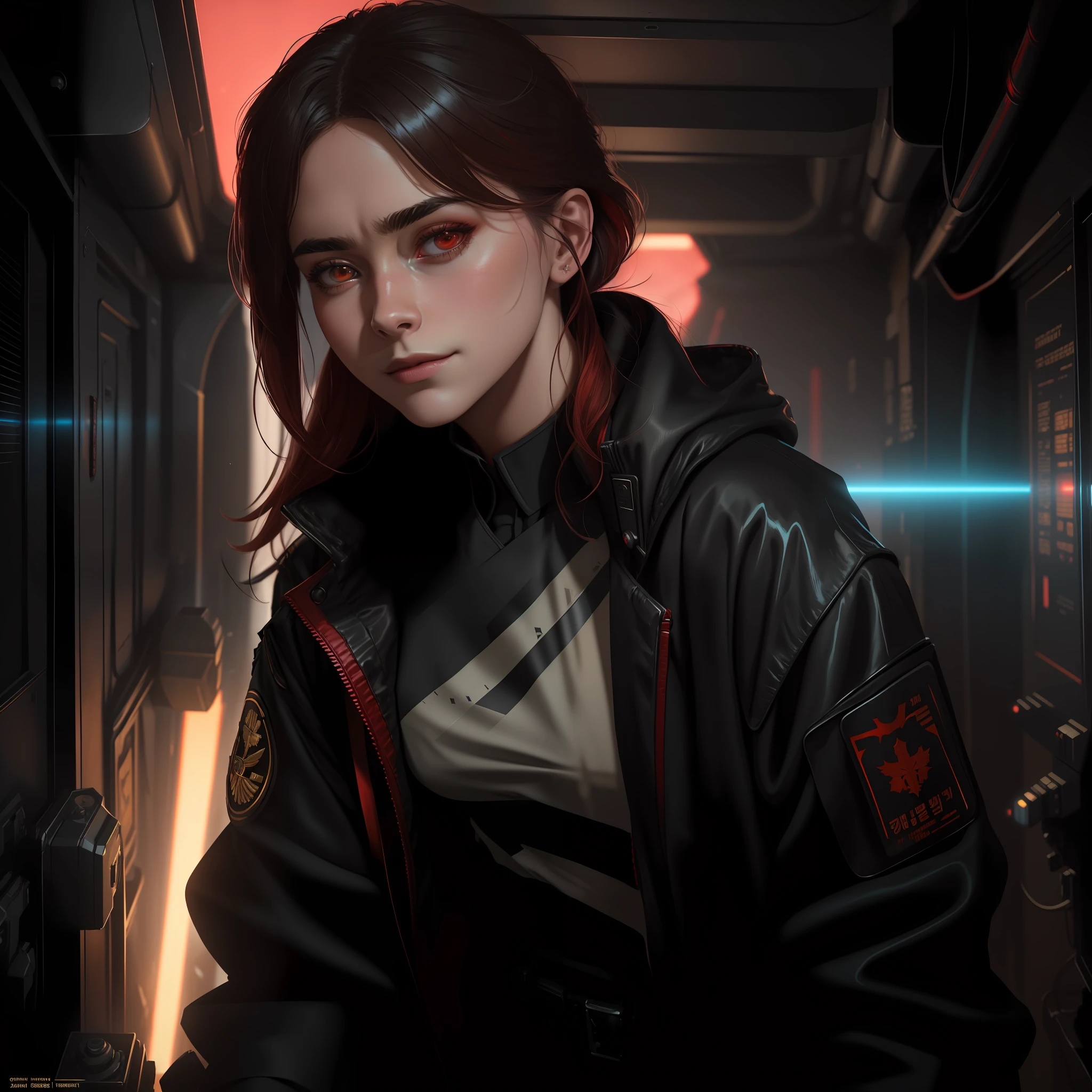 (Gorgeous Drawing:1.3) of (Ultrarealistic:1.3),(Grim:1.3) photorealistic,,best quality,masterpiece,highly detailed,ultra-detailed, 1girl,[Cara Delevingne:Chou Tzu-yu:0.3], (photo of a woman as:1.03) jcon-subject (analog style:1.08) modelshoot style swpunk headshot north korean general center frame (wearing ornate army general uniform:1.10) (medals:1.10) sharp focus smile dust motes close up looking at viewer dust volumetric lighting ISO1600 sargent-style uniform, unreal engin 5,octane render,(2D:1.2), limited palette flat color,, digital painting, artstation, concept art, smooth, sharp focus,art by ross tran and greg rutkowski and alphonse Mucha and Bak Karol,, (oil painting:1.16),(acrylic paint:1.16),,(__Hyperrealism:1.3),(__Photorealism:1.3),(Red hue:1.3),trending on cgsociety and unreal engine 5 by greg rutkowski. highly detailed 8k digital painting close up depth of field 3 d render movie poster style retro futuristic blade runner 2049 colors space artstation concept cinematic dramatic octane rendering redshift neon lighting photorealism photo realisitc hyperdetailed digital matte