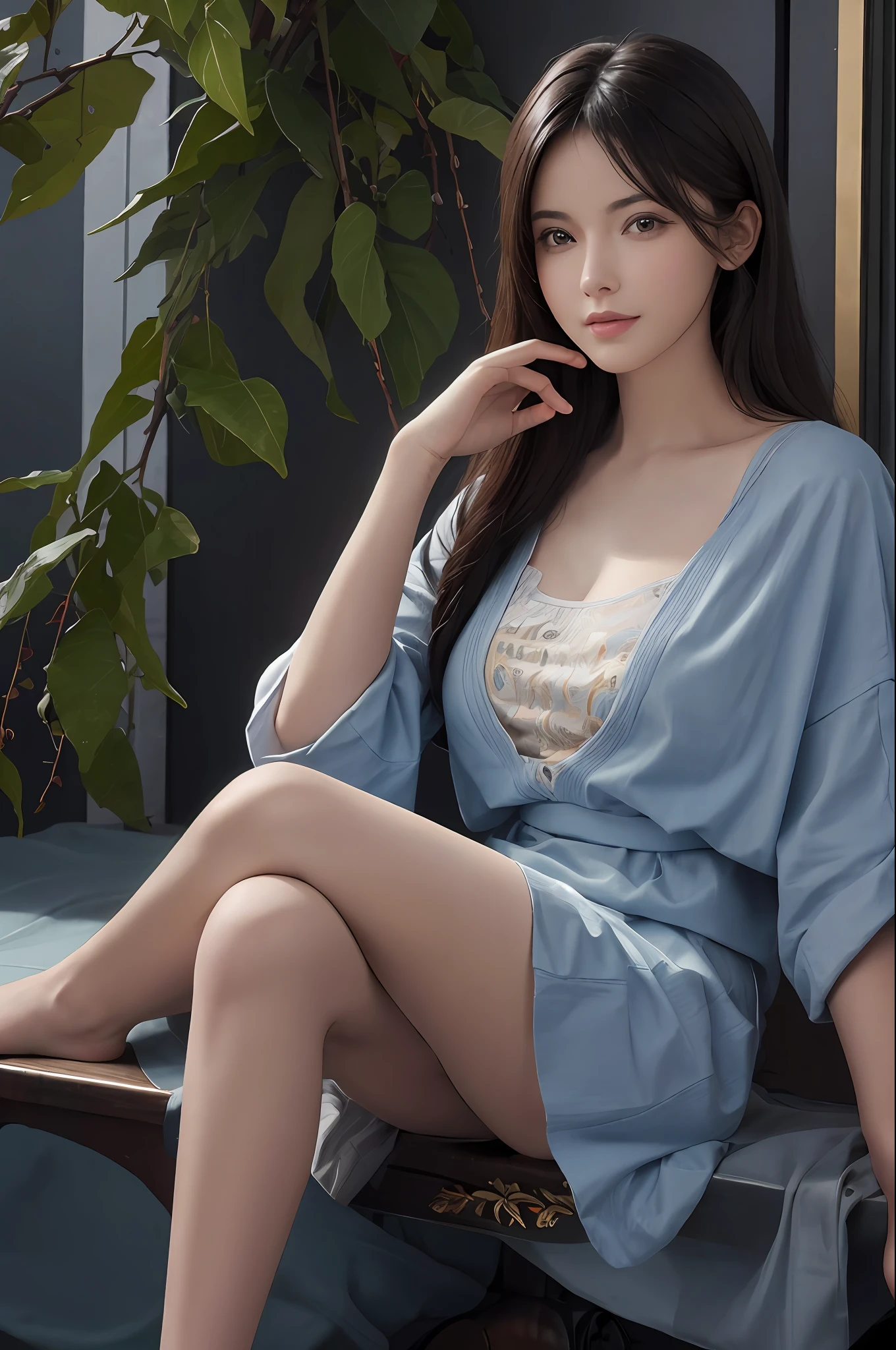 (Masterpiece: 1.3), (8k, photorealistic, RAW photo, best quality: 1.4), (1girl), beautiful face, (realistic face), (black hair), beautiful hairstyle, realistic eyes, beautiful detail eyes, (realistic skin), beautiful skin, absurdity, attractive, ultra high-resolution, ultra-realistic, high definition, golden ratio, whole body, legs crossed, showing soles