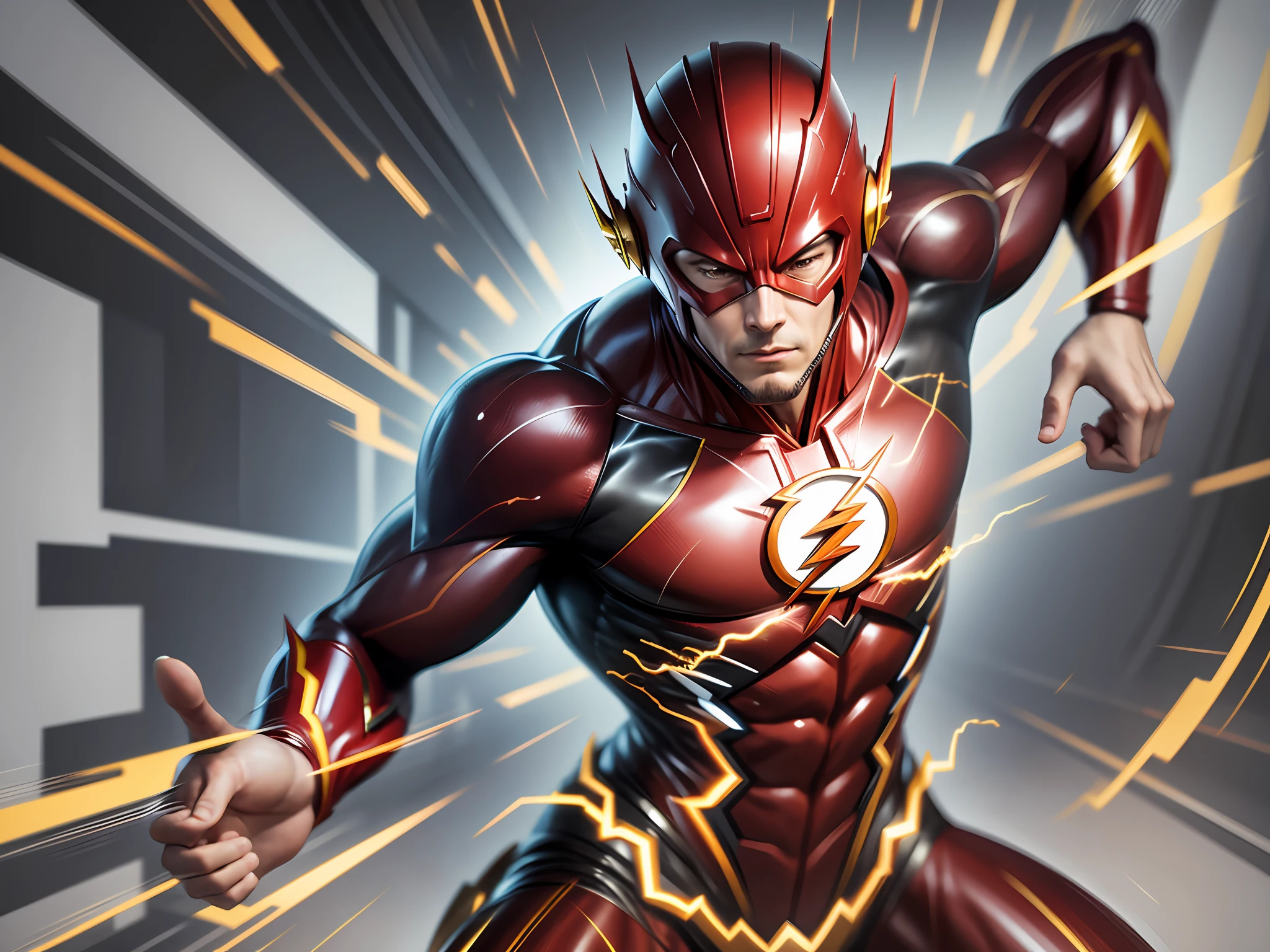 the flash from dc comics, full body::1, alex ross art, (alex ross style:0.5), alex ross art style, alex ross, speed, 4k, raw photo, best quality, masterpiece, ultra high res, (photorealistic:1.4), two hands, chinese traditional ink style, dynamic movement, dynamic pose, movement, Amazing Vector in oil painting environmental art cinematic, diorama, intricate detail, solo --auto --s2
